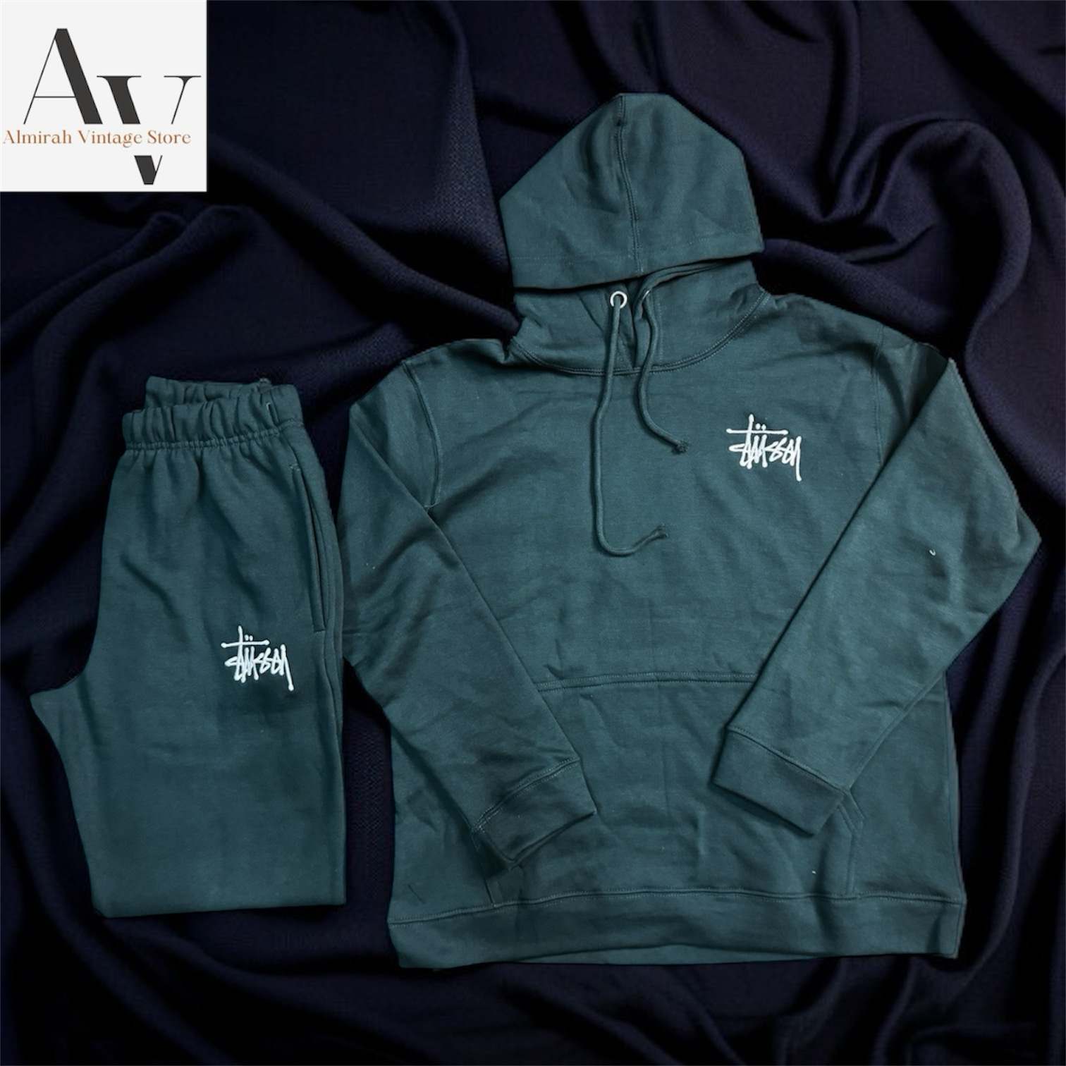 Stussy rework style green tracksuits