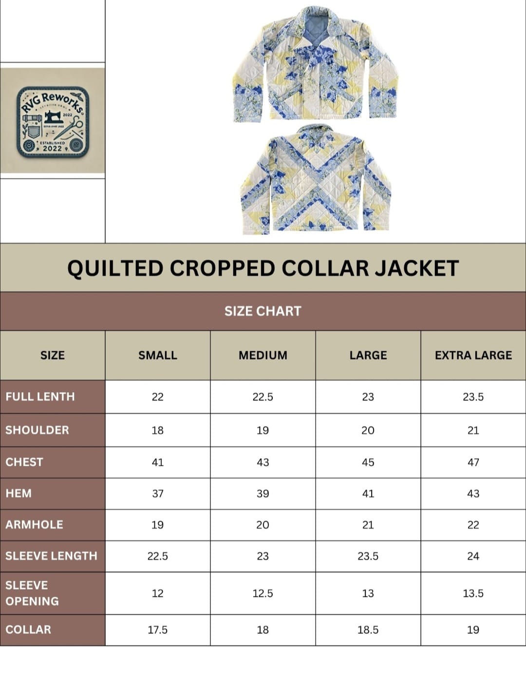 Upcycled Quilted Cropped Lapel Collar Jacket