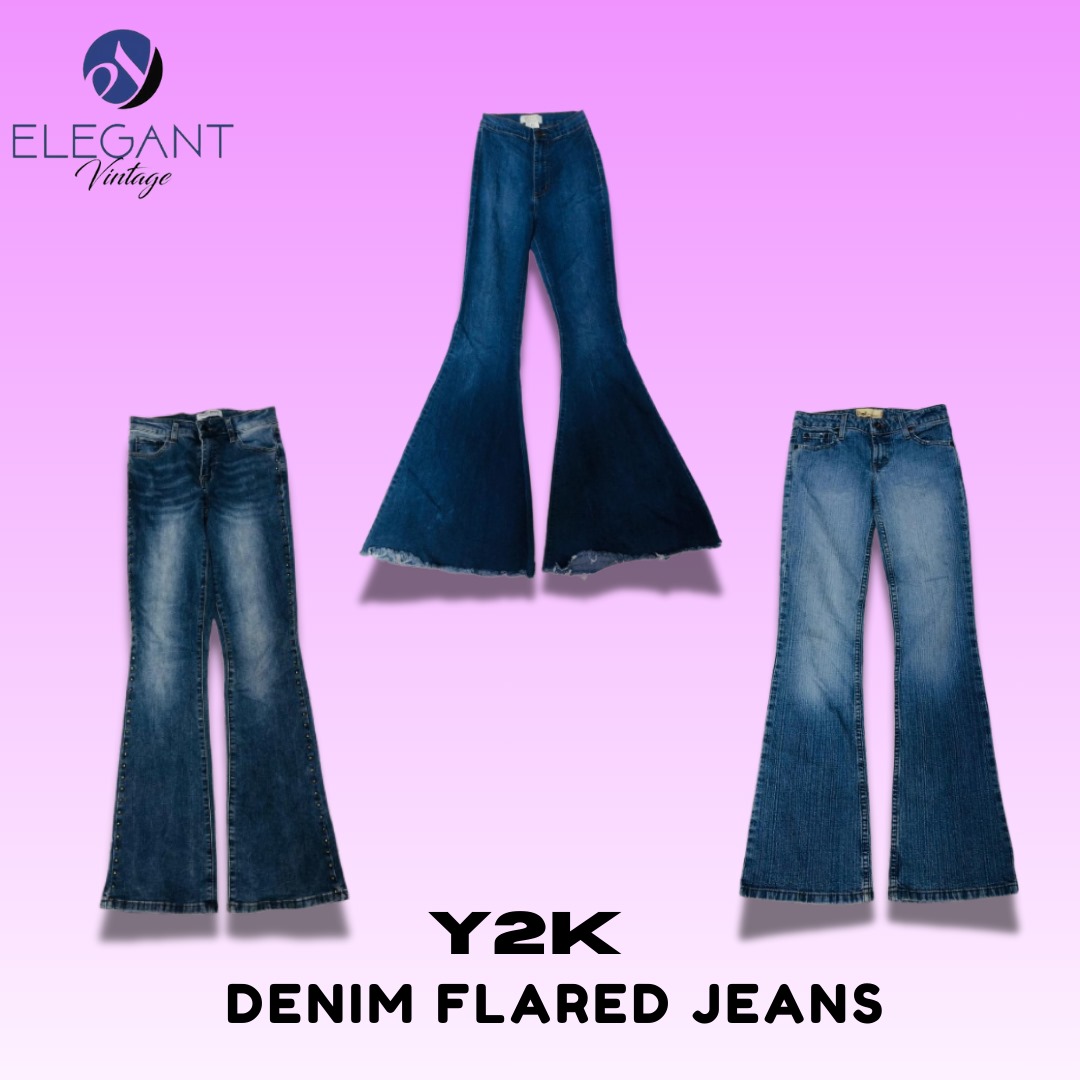 Y2K Denim Flared Jeans - EV1431