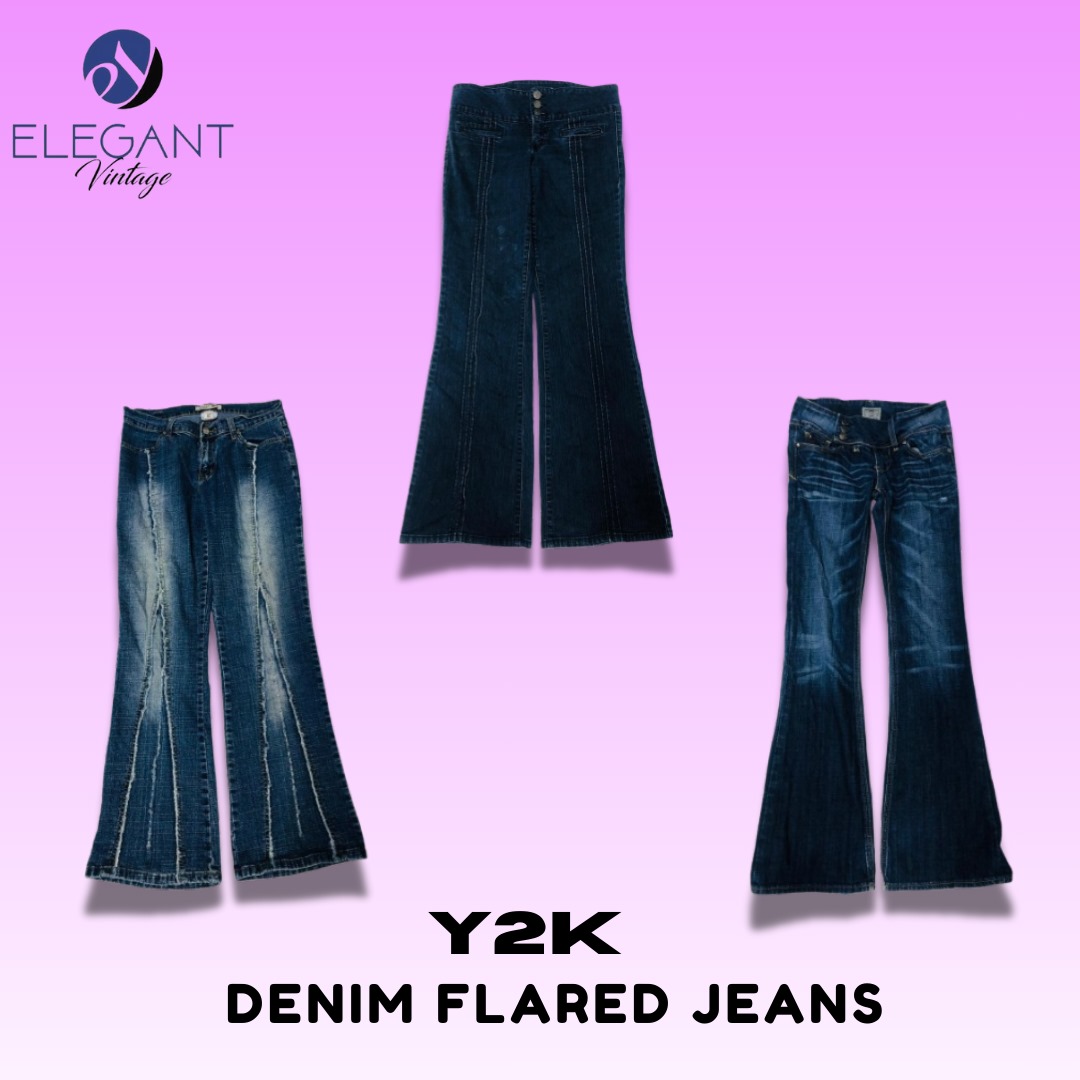 Y2K Denim Flared Jeans - EV1434