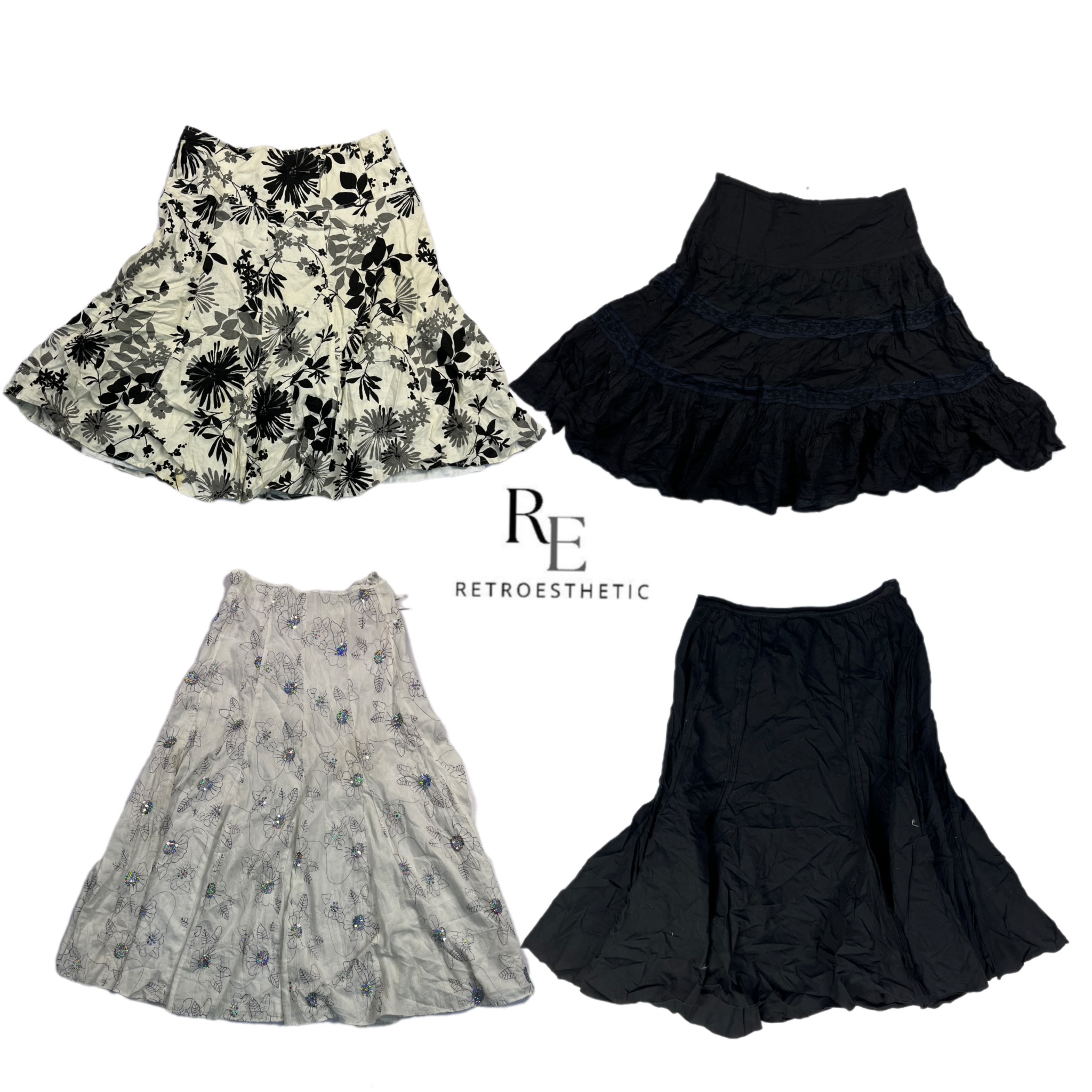 Y2K NYC IT Girl Poly Midi Skirts RE-2575