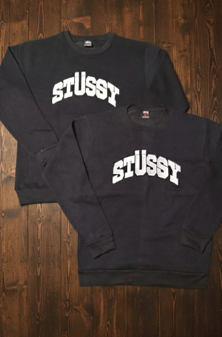 Stussy rework style black sweatshirt