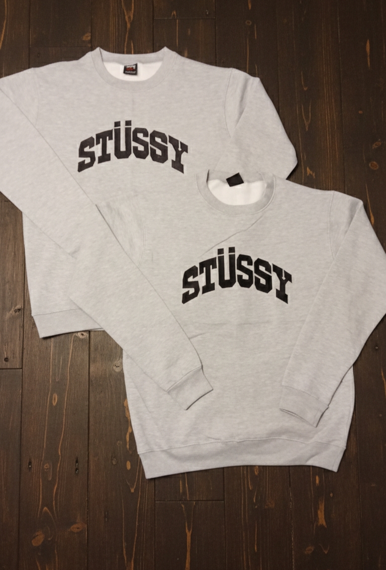 Stussy rework style grey sweatshirt