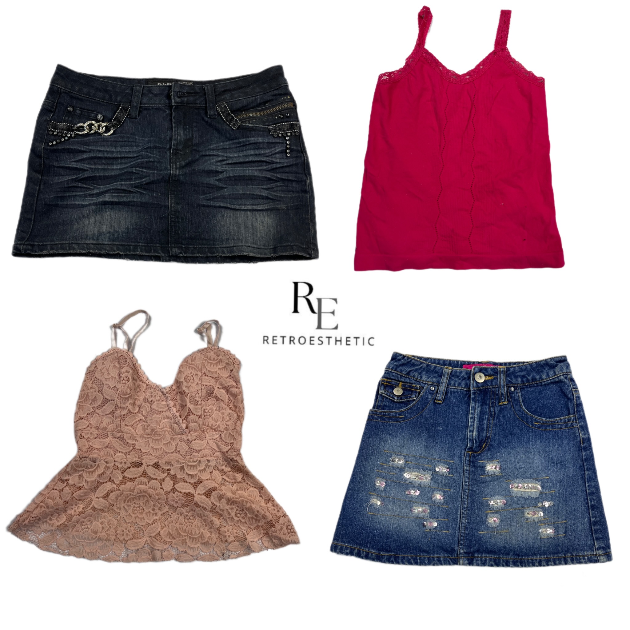 Y2K Britney Era Girl Sexy Tops And Mini skirts RE-2579