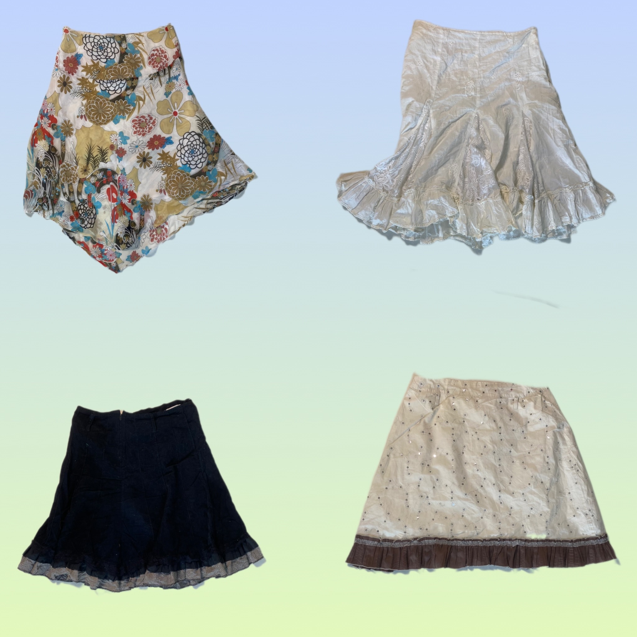 Jupe maxi florale Y2K ( TS-1738)