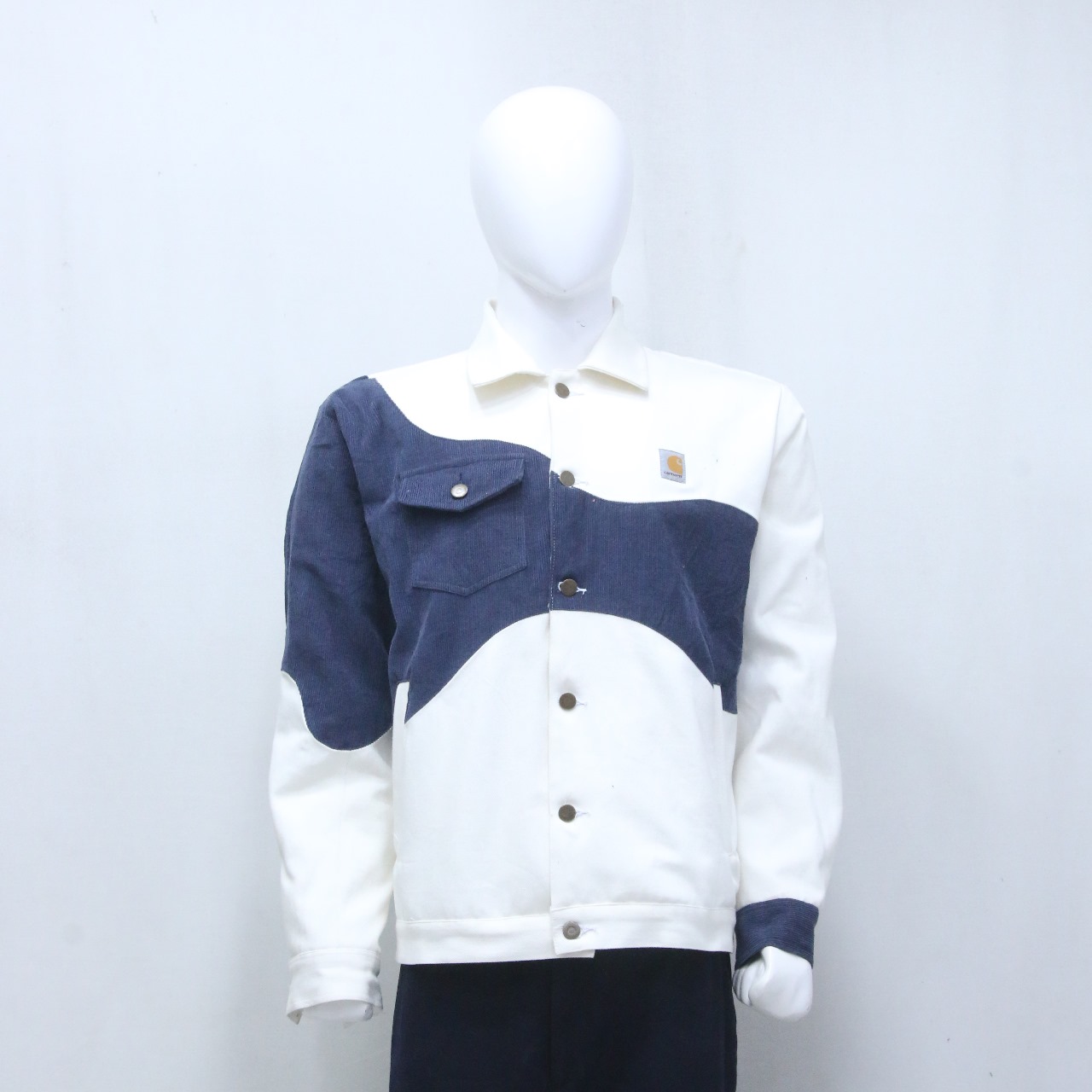 CR1013 Upcycled Two-Tone Wave Panel Jacket