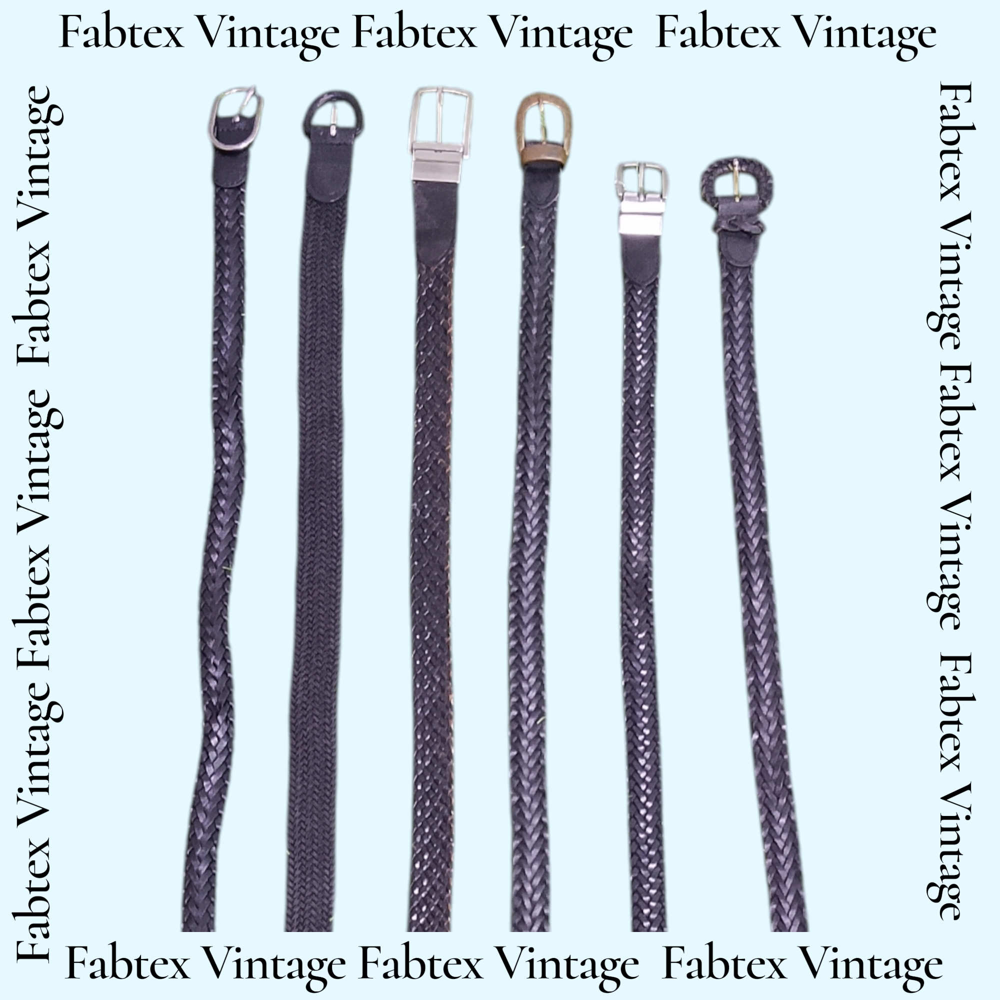 (FV-701) Ceintures en cuir esthétique noire Y2K