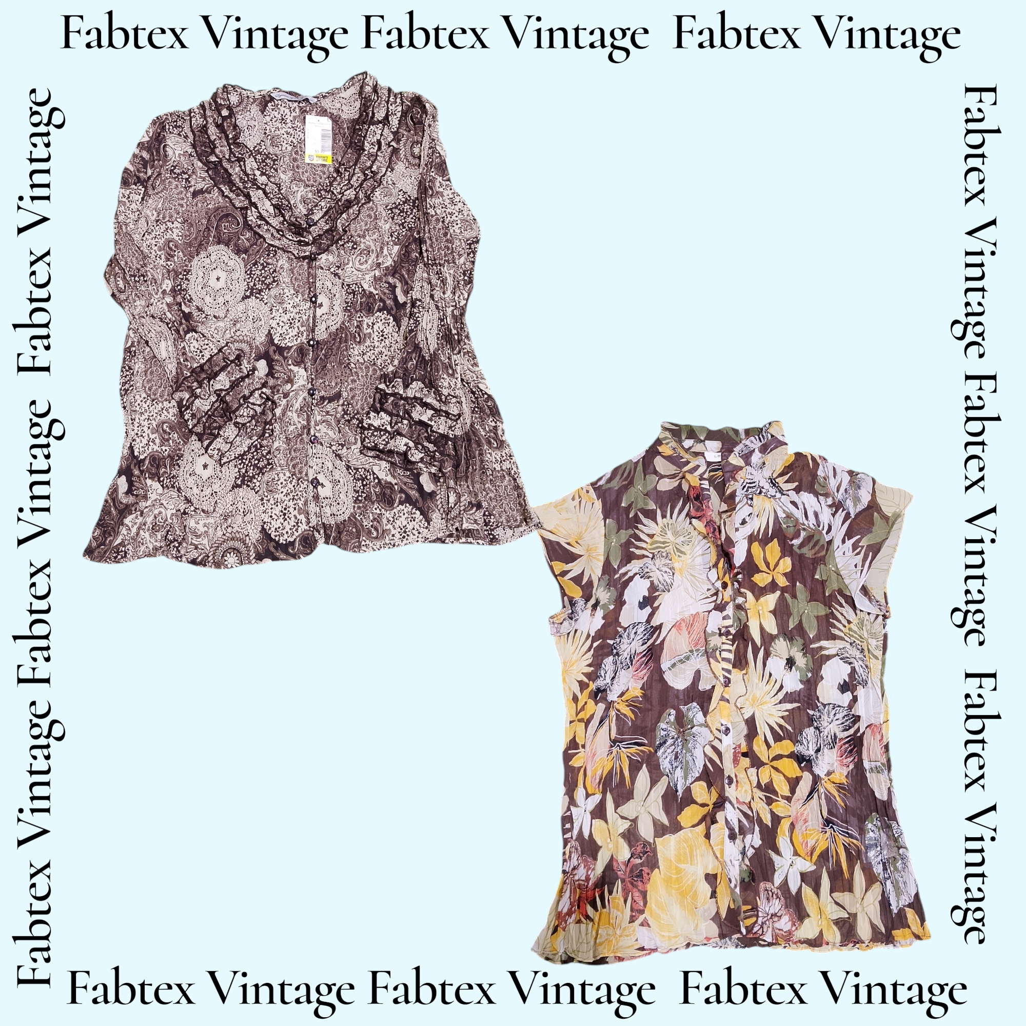 (FV-692) Y2K BOHO Earth Tone Brown Tops