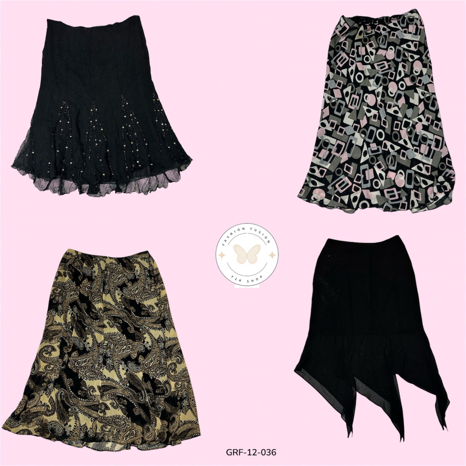 Jupe en poly imprimé – Légère, élégante et à porter tous les jours (GRF-12-036)