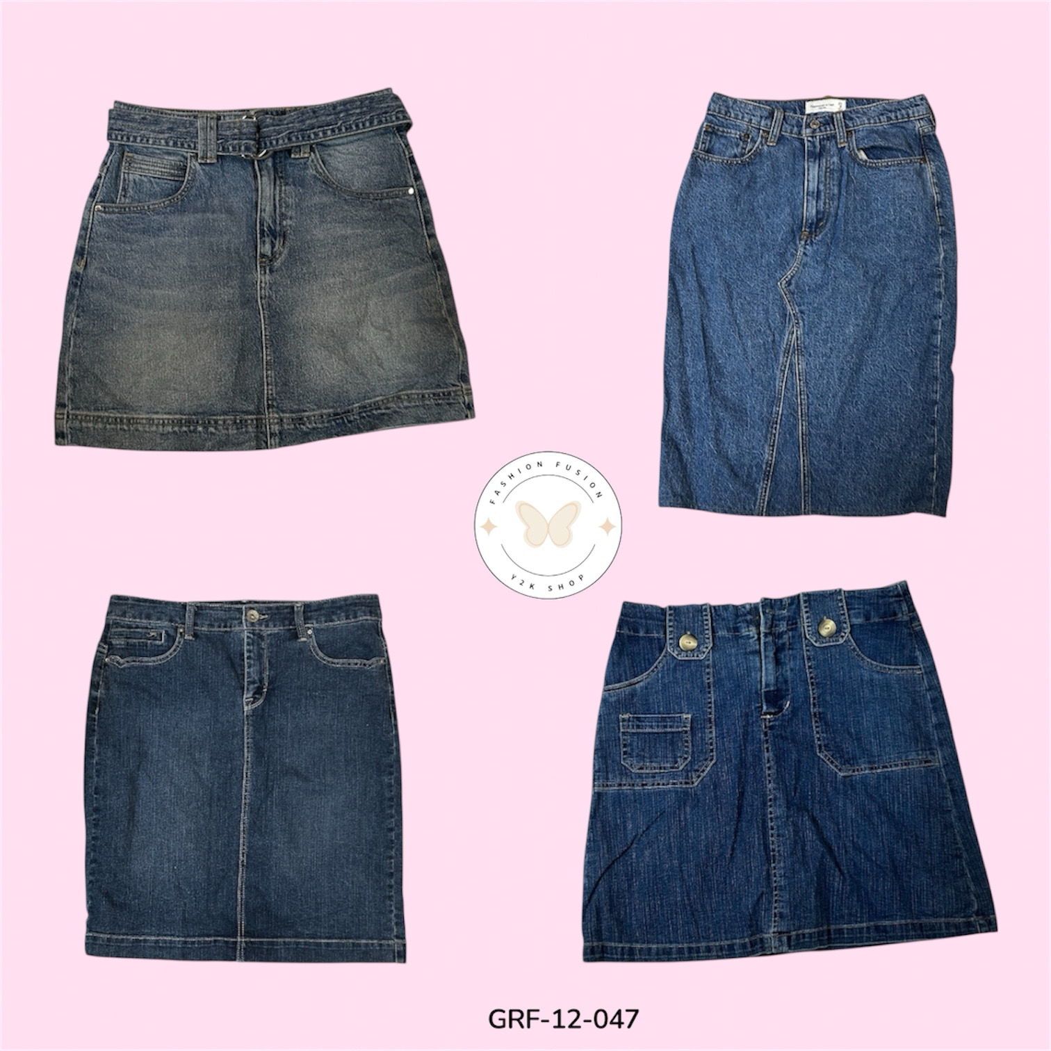 Saia Midi de Jeans Sustentável – Chic e Confortável (GRF-12-047)