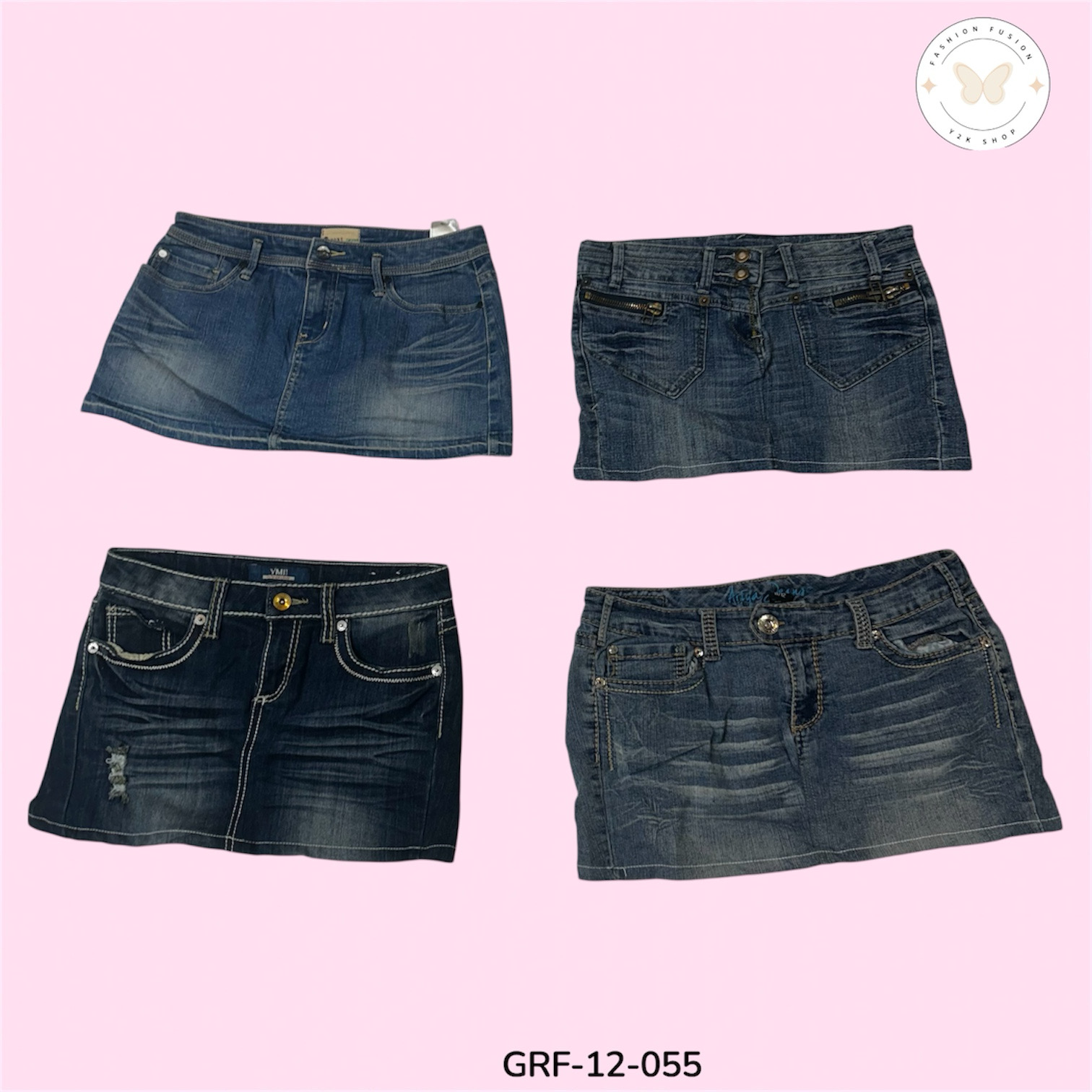 Saia Mini de Denim Clássica – Essencial do Dia a Dia (GRF-12-055)
