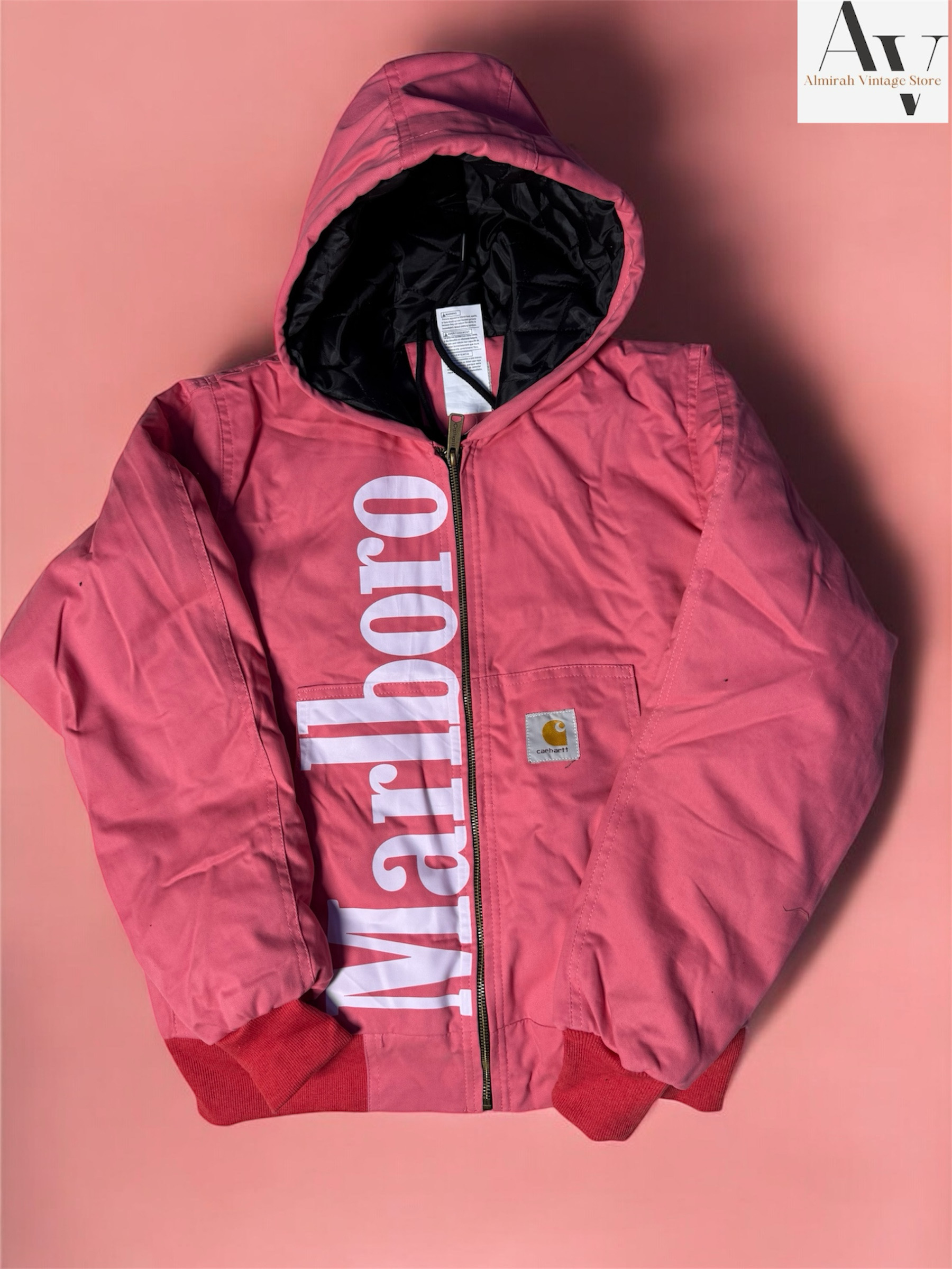 Carhartt rework style Marlboro pink and green hooded
