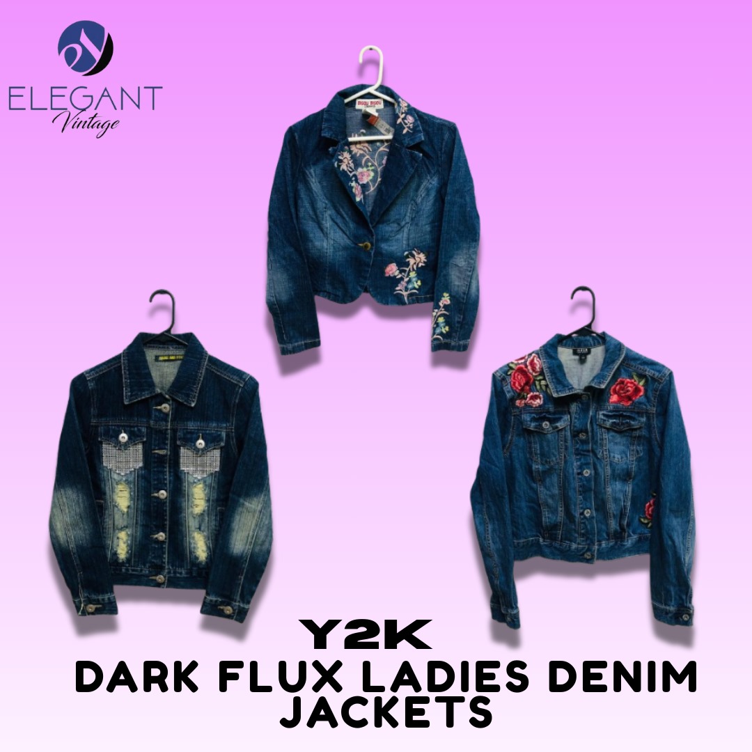 Y2K Dark Flux Ladies Denim Jackets - EV1449