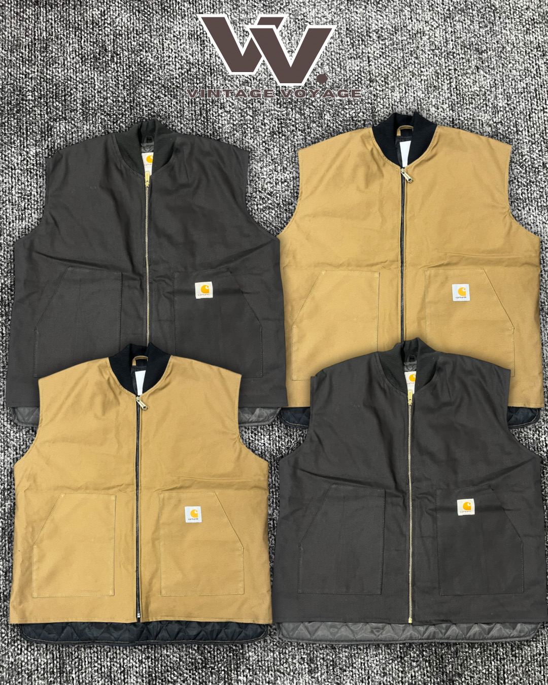 Carhartt reworked style mix colour gilets (91225)