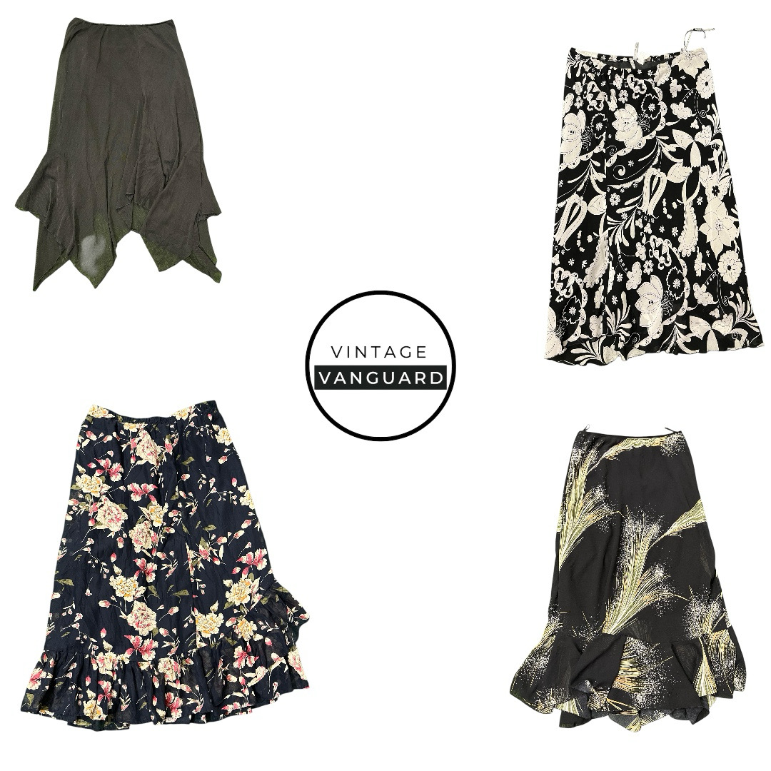 Y2K Dark Aesthetic Skirt Bundle – Grunge, Floral & Gothic Vibes