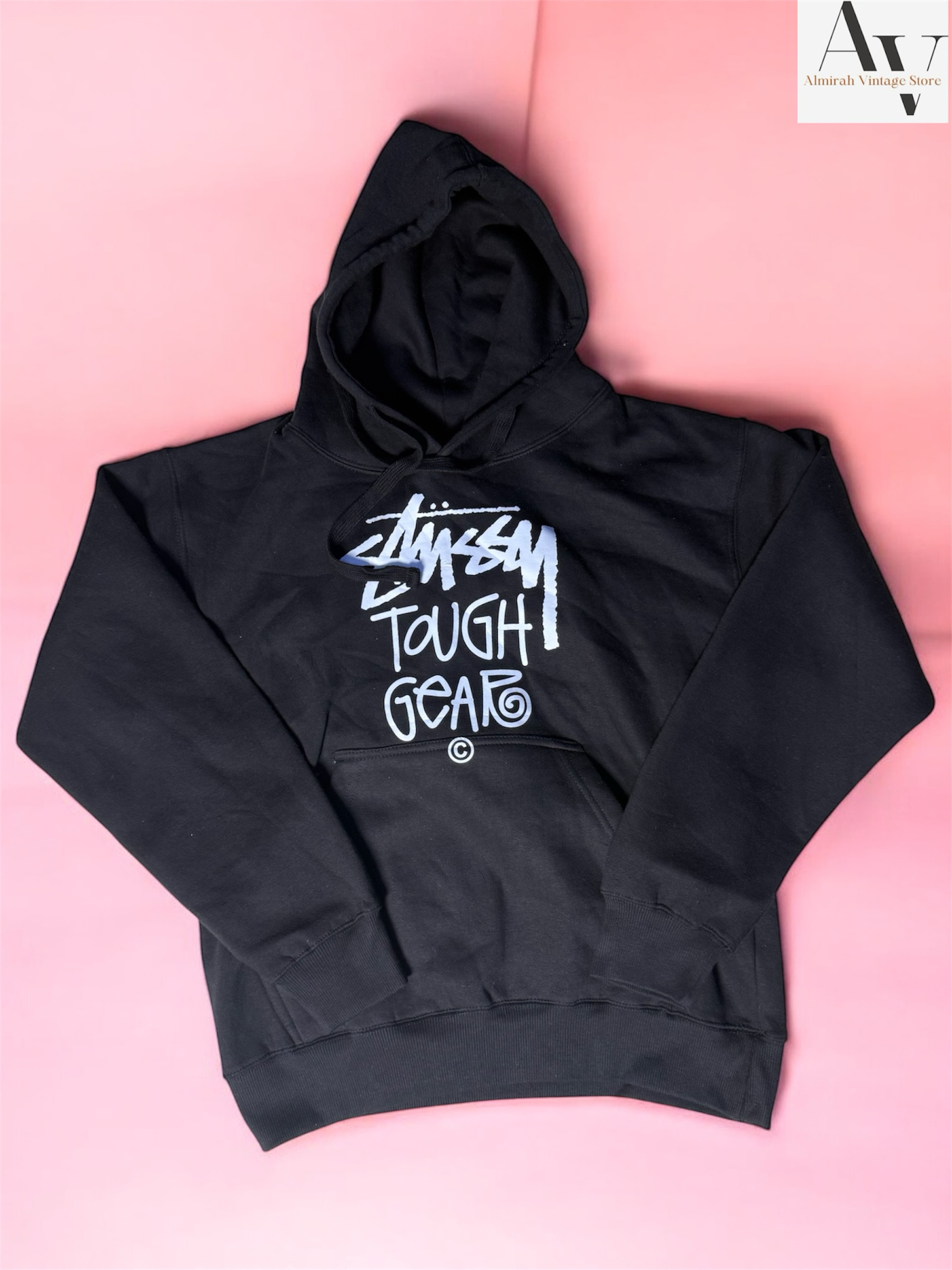 Stussy rework style tough gear hoodie