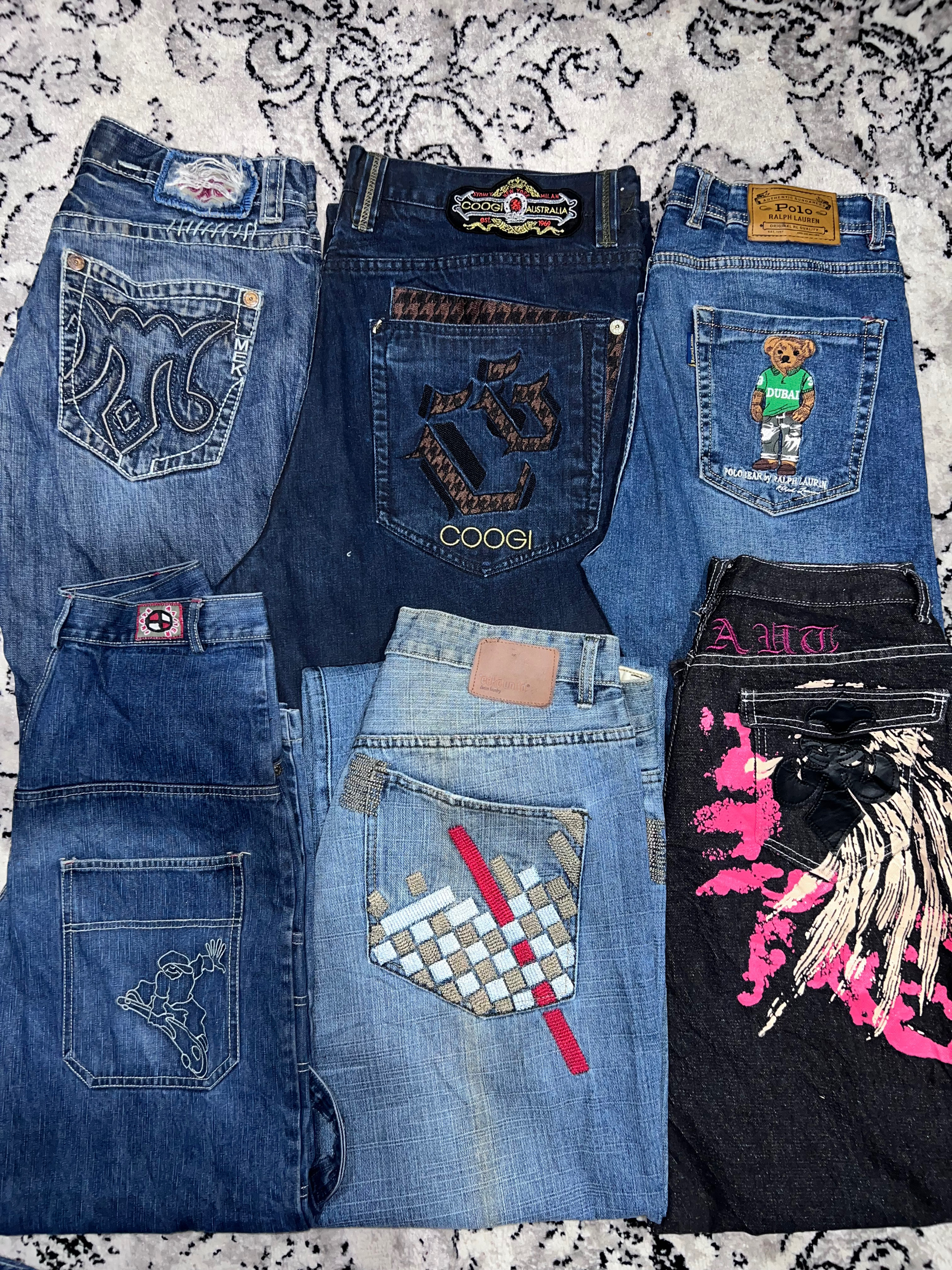 Y2Kヒップホップジーンズパンツ