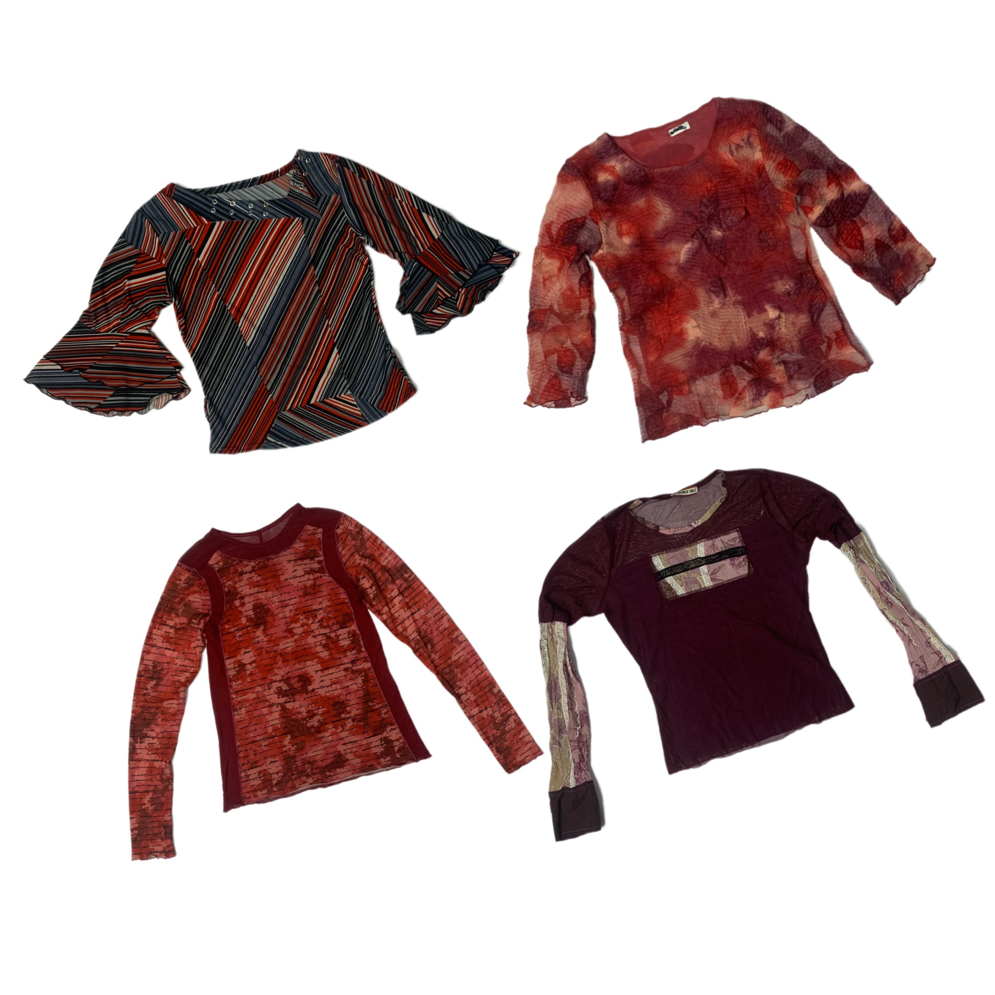 Y2K Grunge Dreamy Aesthetic Mesh Mix Tops