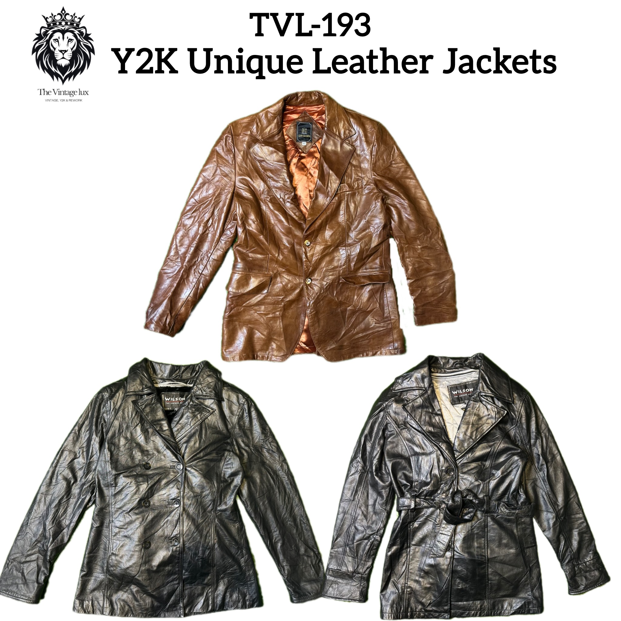 Y2K Leder Blazer Strukturierte Jacken (TVL-193)
