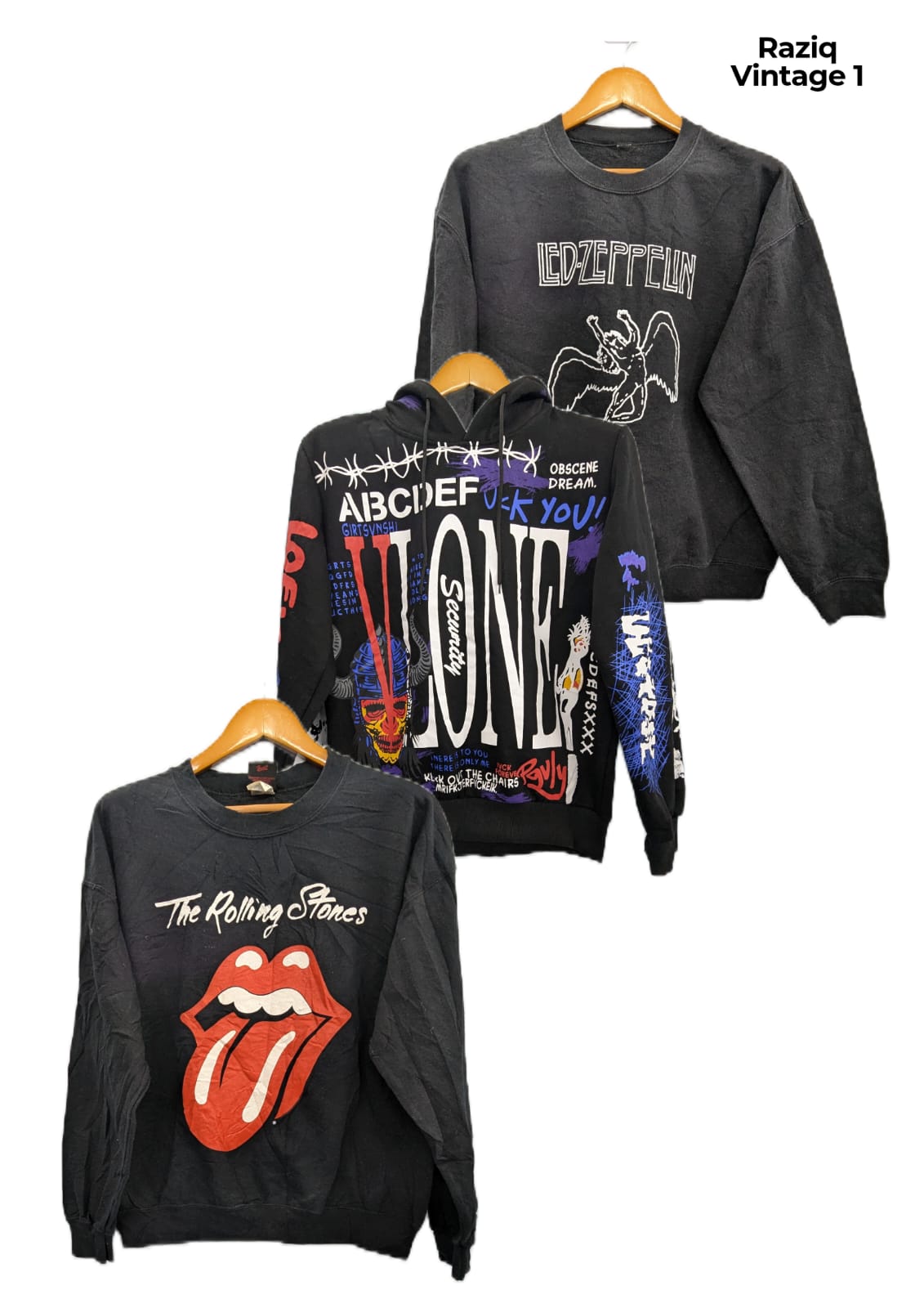 💥 RV1019 Felpe con cappuccio stampate vintage