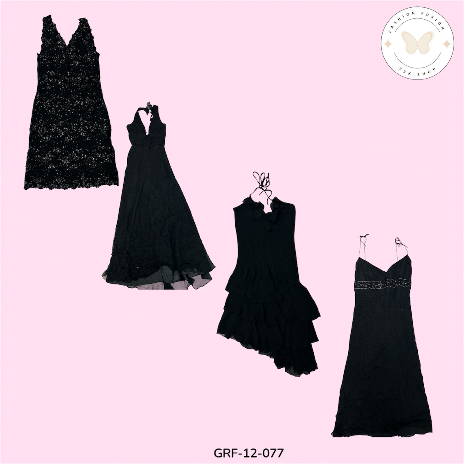 Elegant Black Poly Dress – Sleek Everyday Style (GRF-12-077)