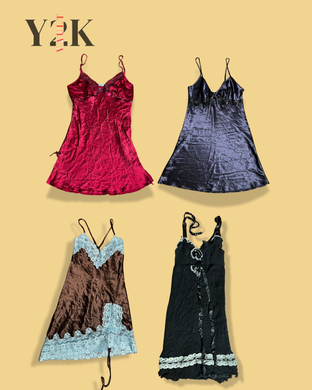 Y2K Vault silk slip Dress Collection (Yv-509)