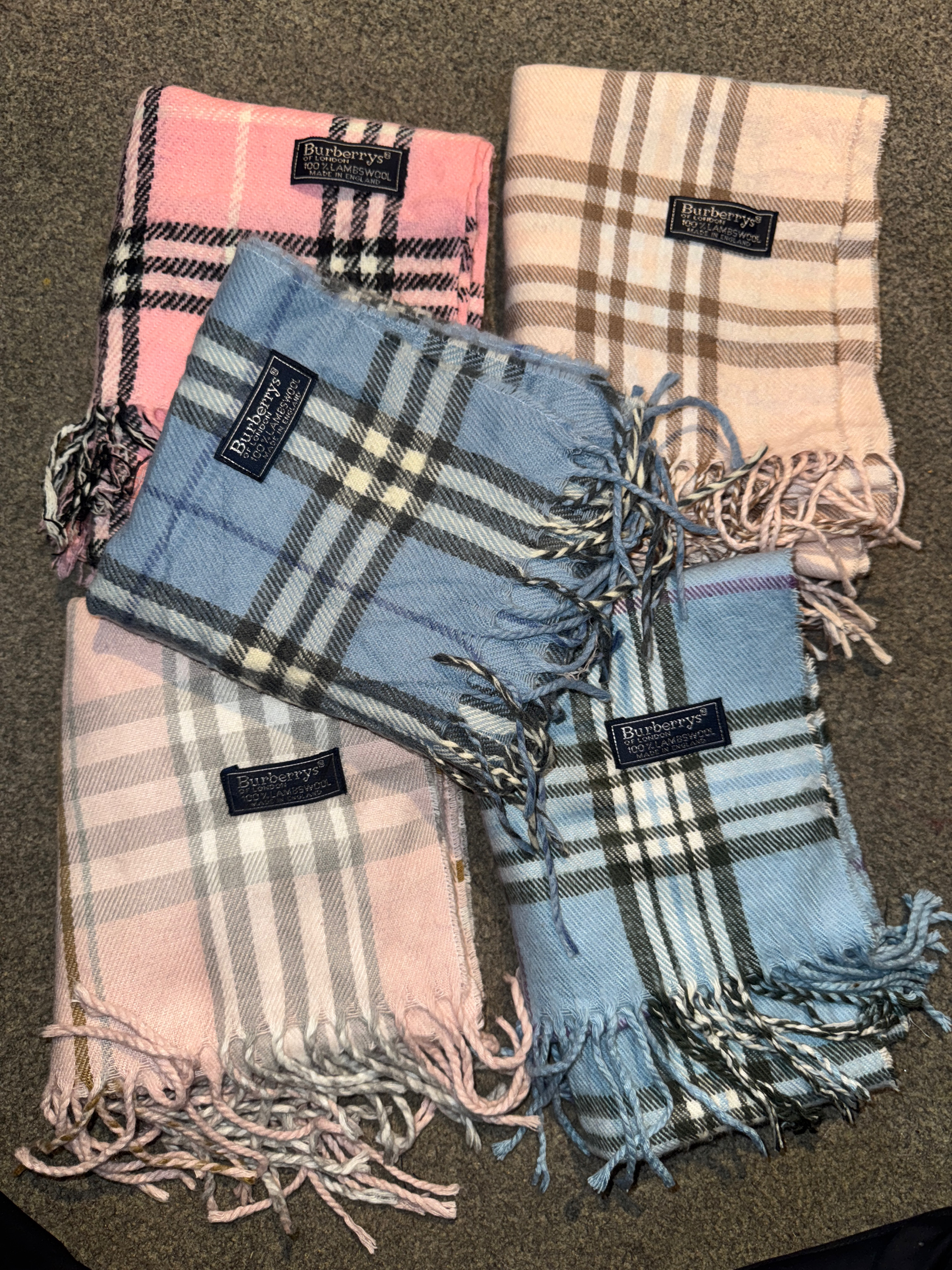Light Blue & Sky Blue Burberry scarves