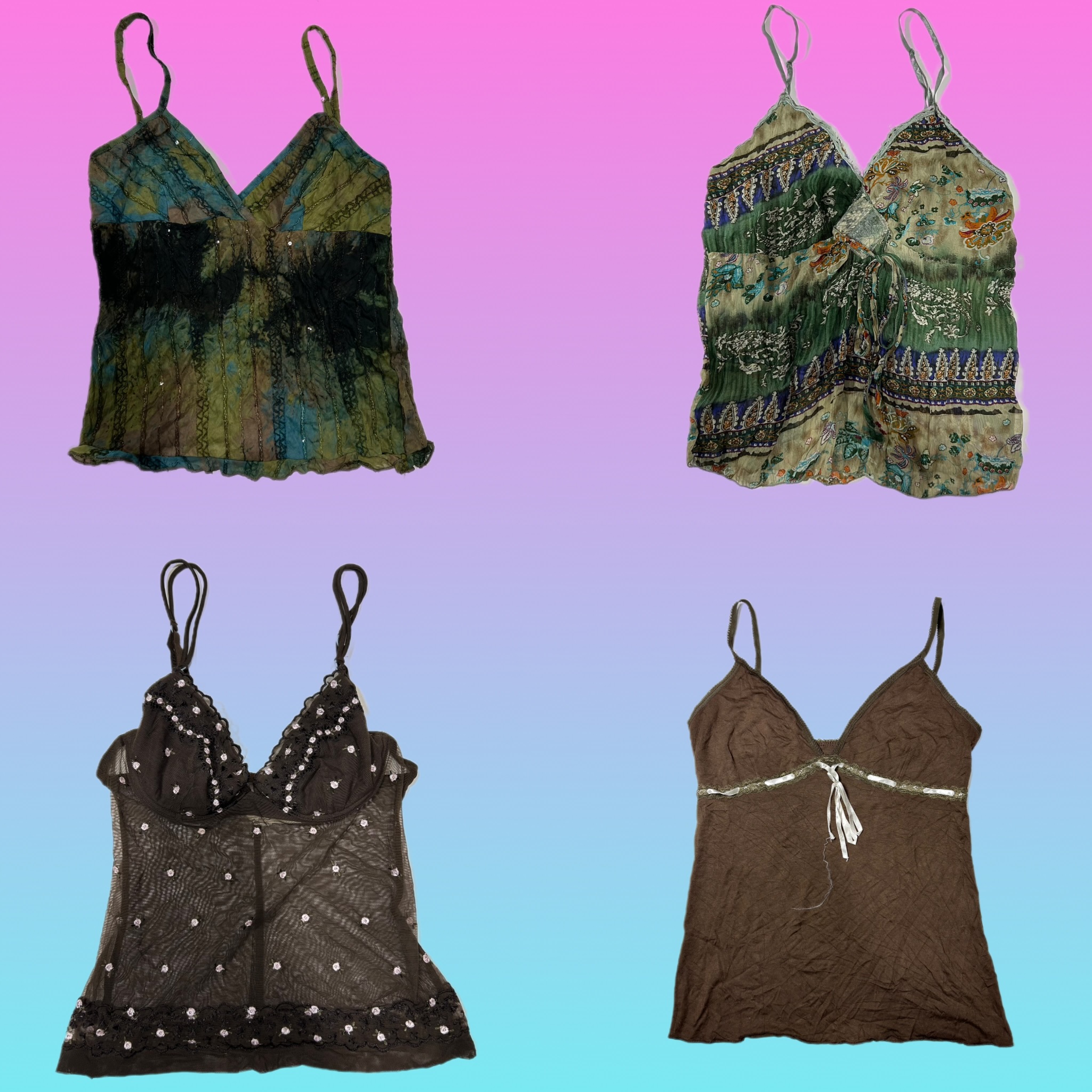 Y2k Earthy Tone cami tops ( SU 269)