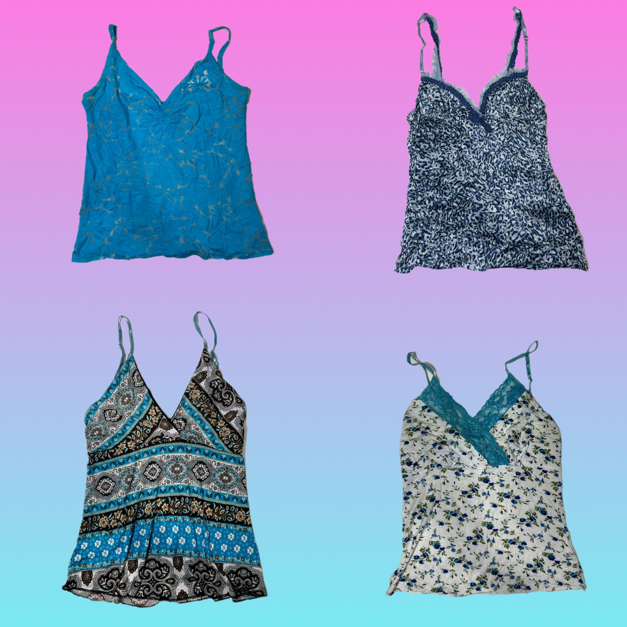 Y2k Blue ocean cami tops (SU 267)