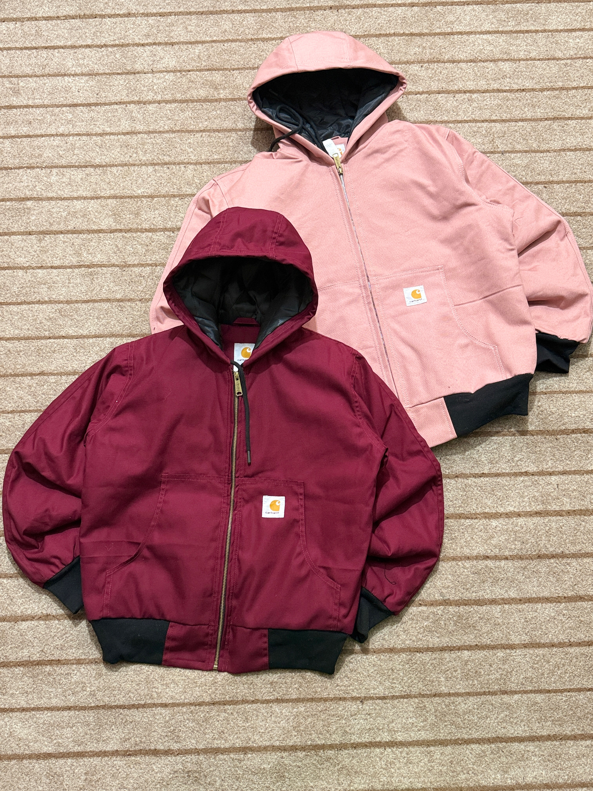 Vestes de style rework Carhartt Active Wear bordeaux et rose