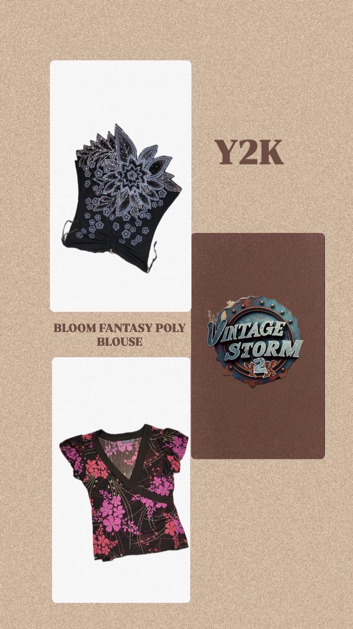 Y2K Bloom Fatasy Poly Blouse