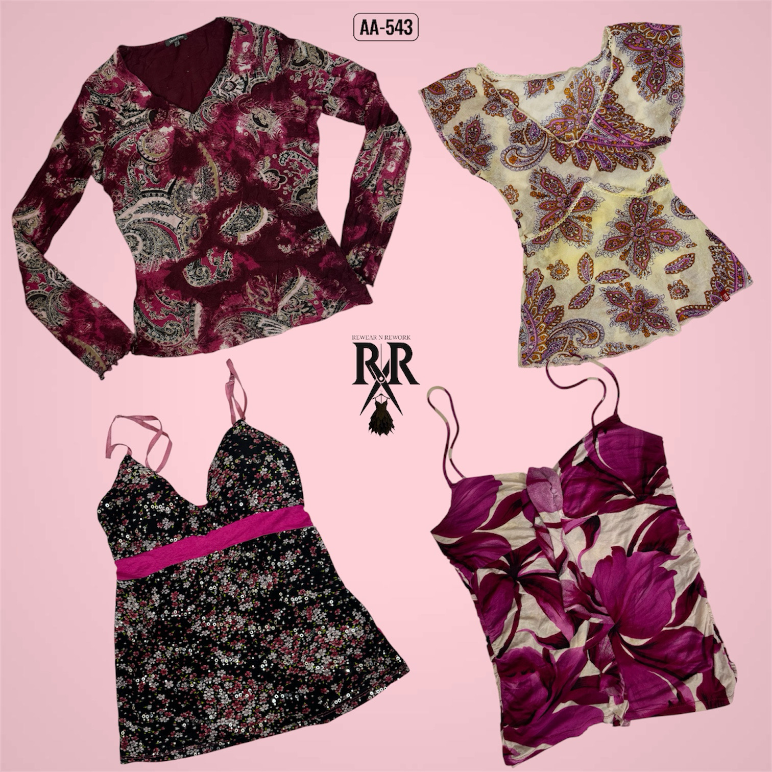 Y2K Baby in Pink Mix Tops (AA-543)