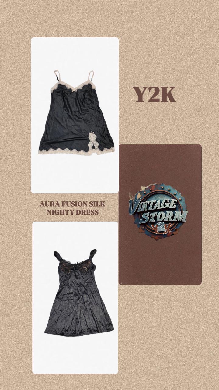 Robe de nuit en soie Y2K Aura Fashion