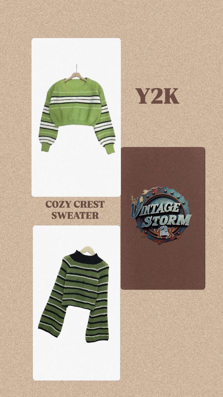 Y2K Cozy Crest Sweaters