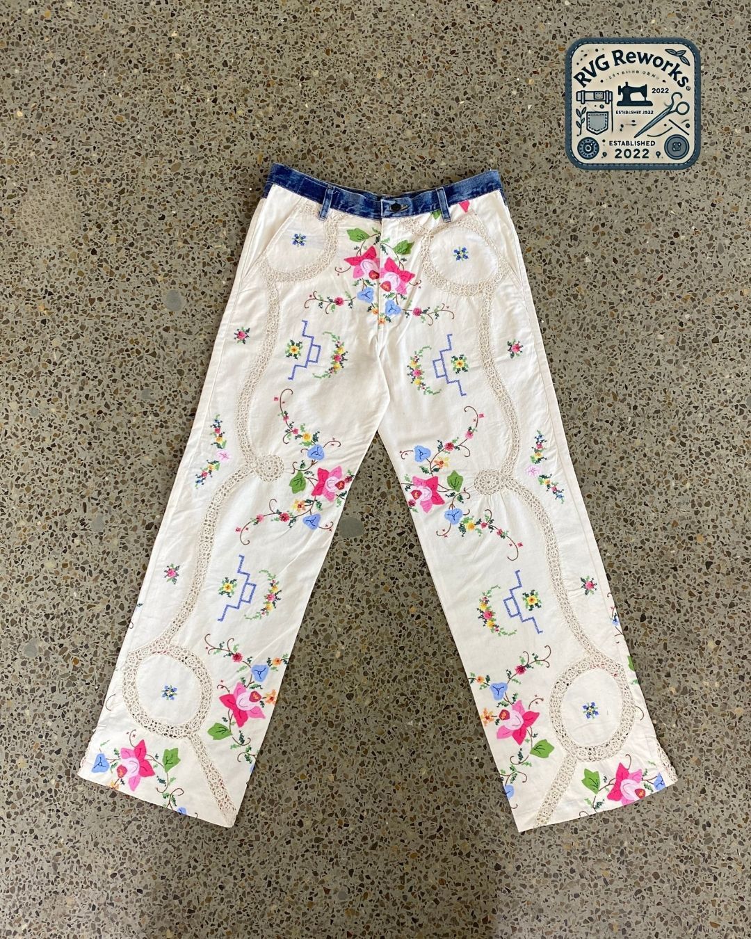 Upcycled Tablecloth Pants