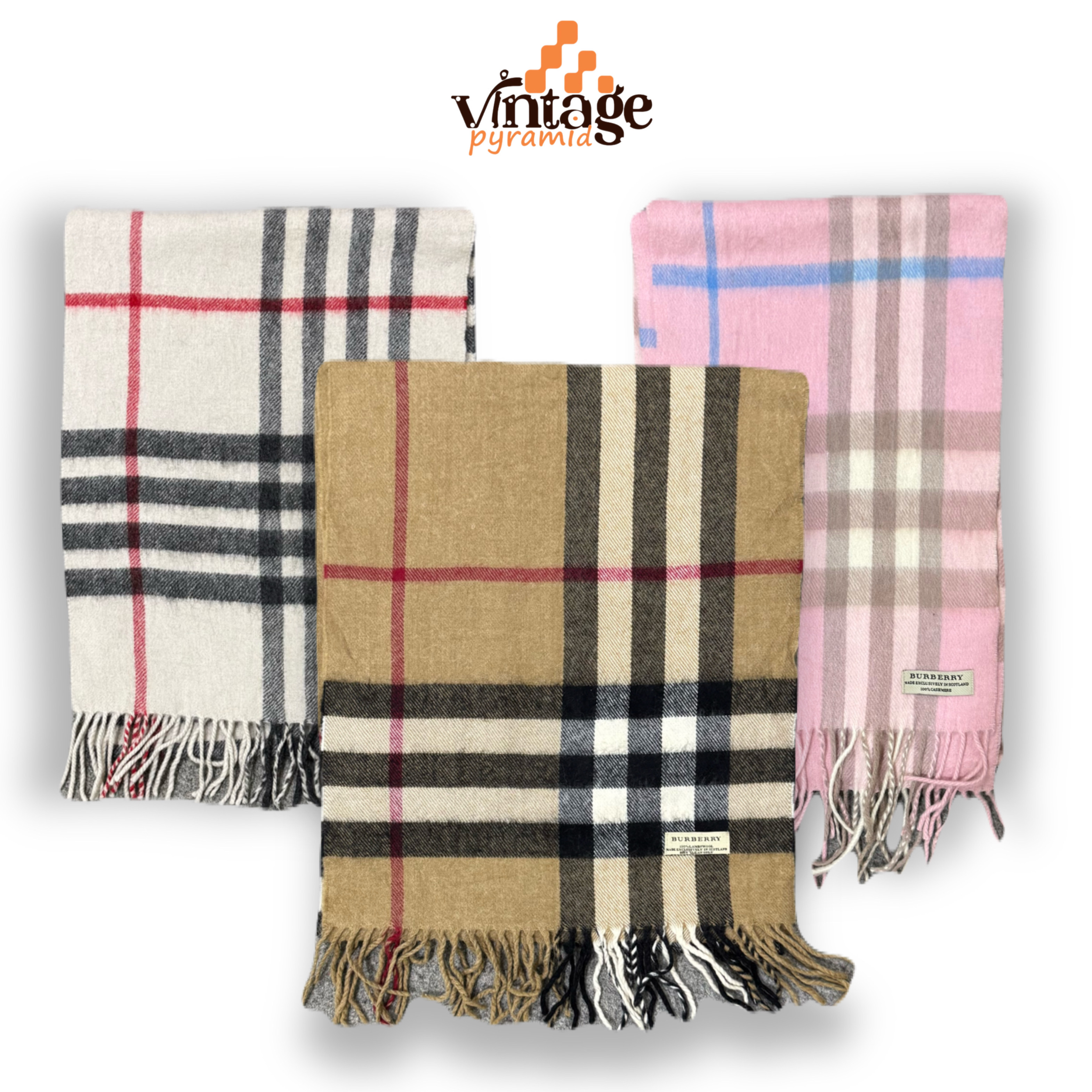 VPX621 Écharpes Burberry 100% Authentiques Cachemire & Laine de Mouton