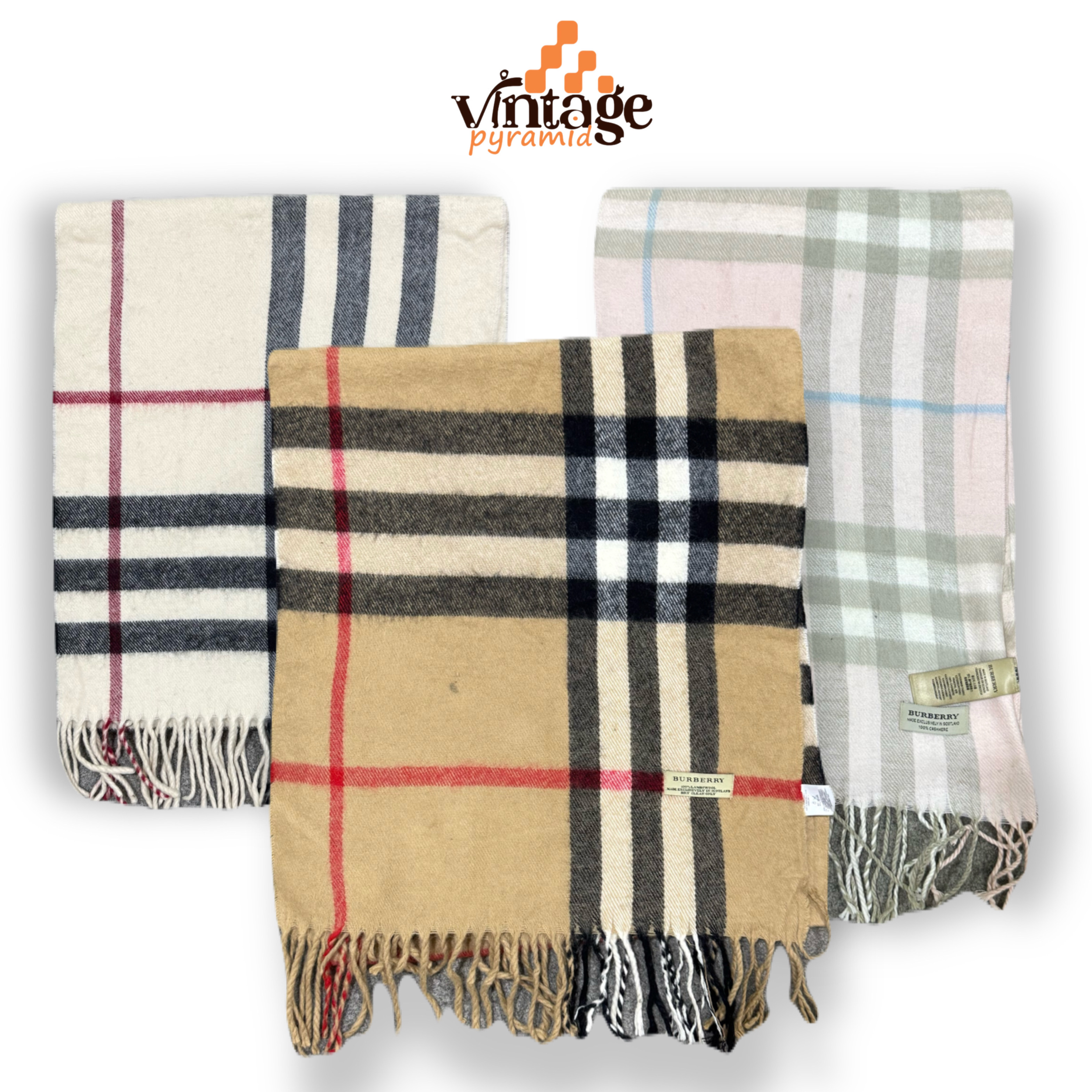 VPX623 Écharpes Burberry 100 % Authentiques Cachemire & Laine de Mouton