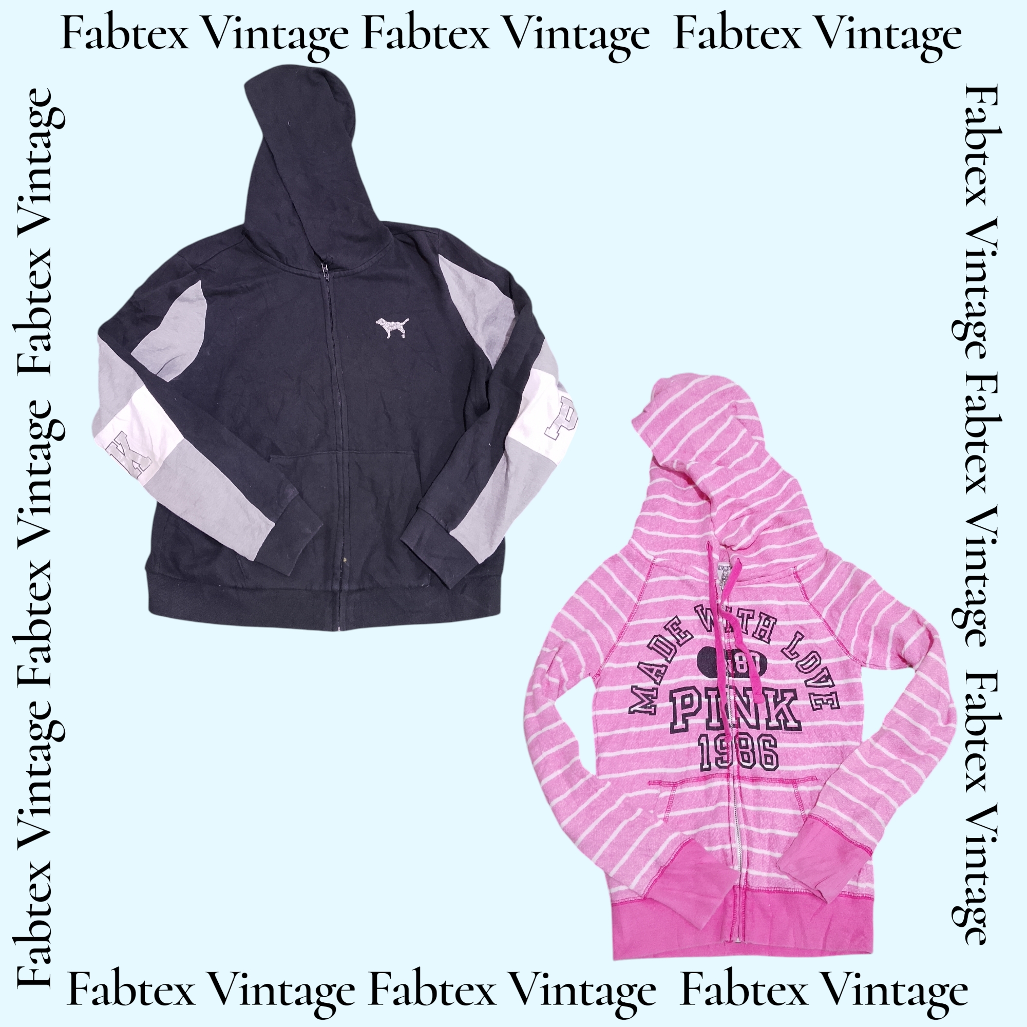 (FV-729) Pink Zipper Sweatshirt Hoodie