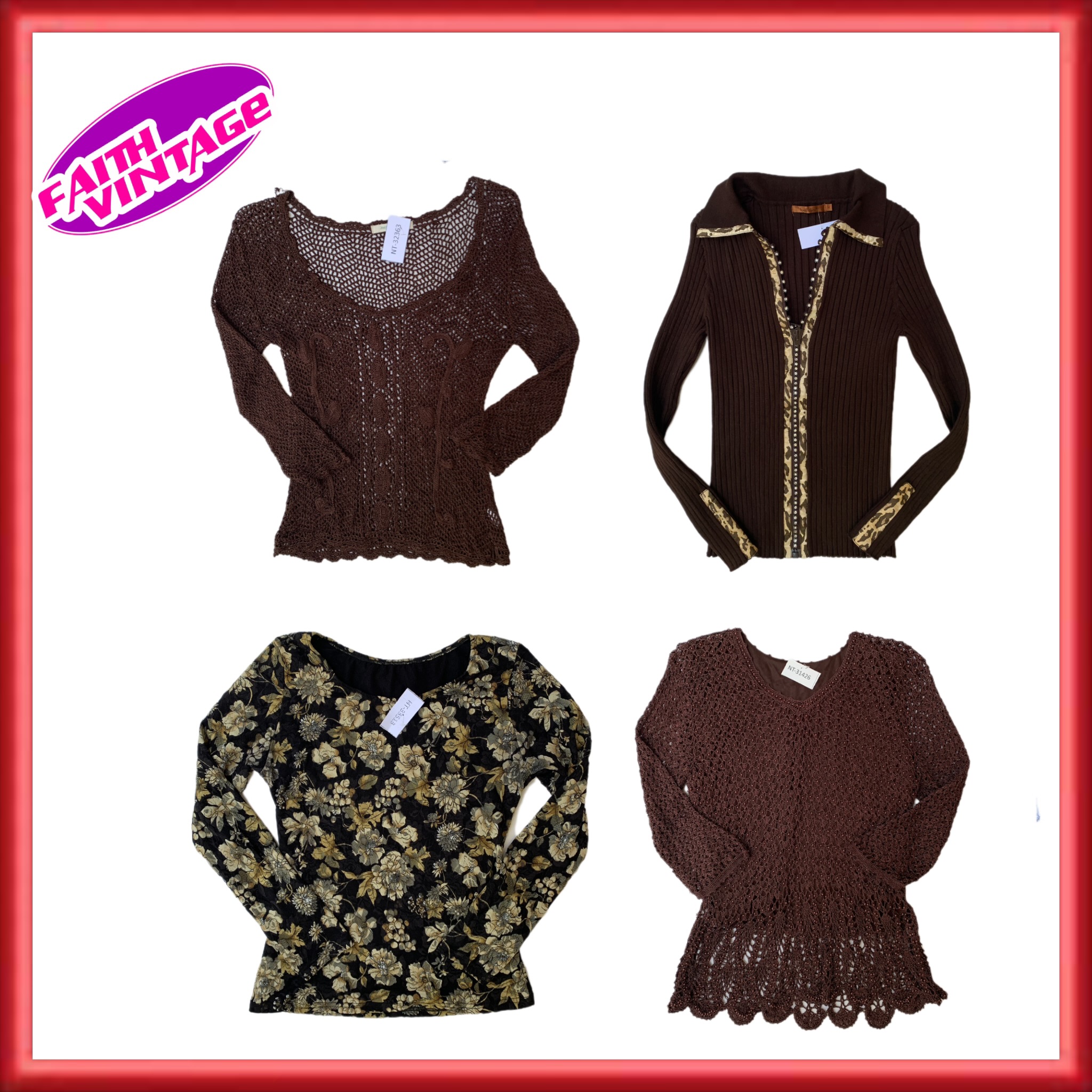 Brown Noir Set Tops Mix (FV-191)