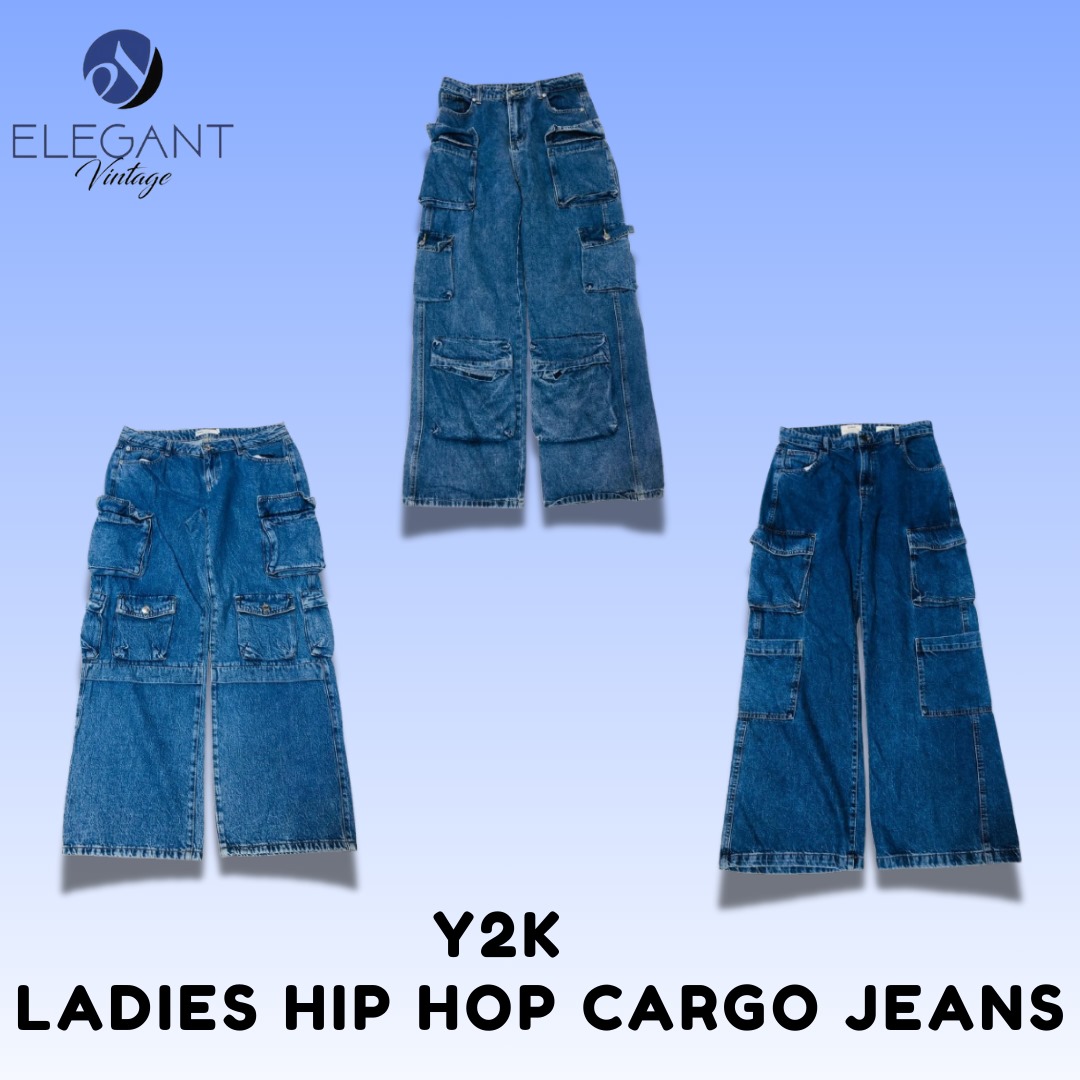 Y2K Ladies Hip Hop Cargo Jeans - EV1521