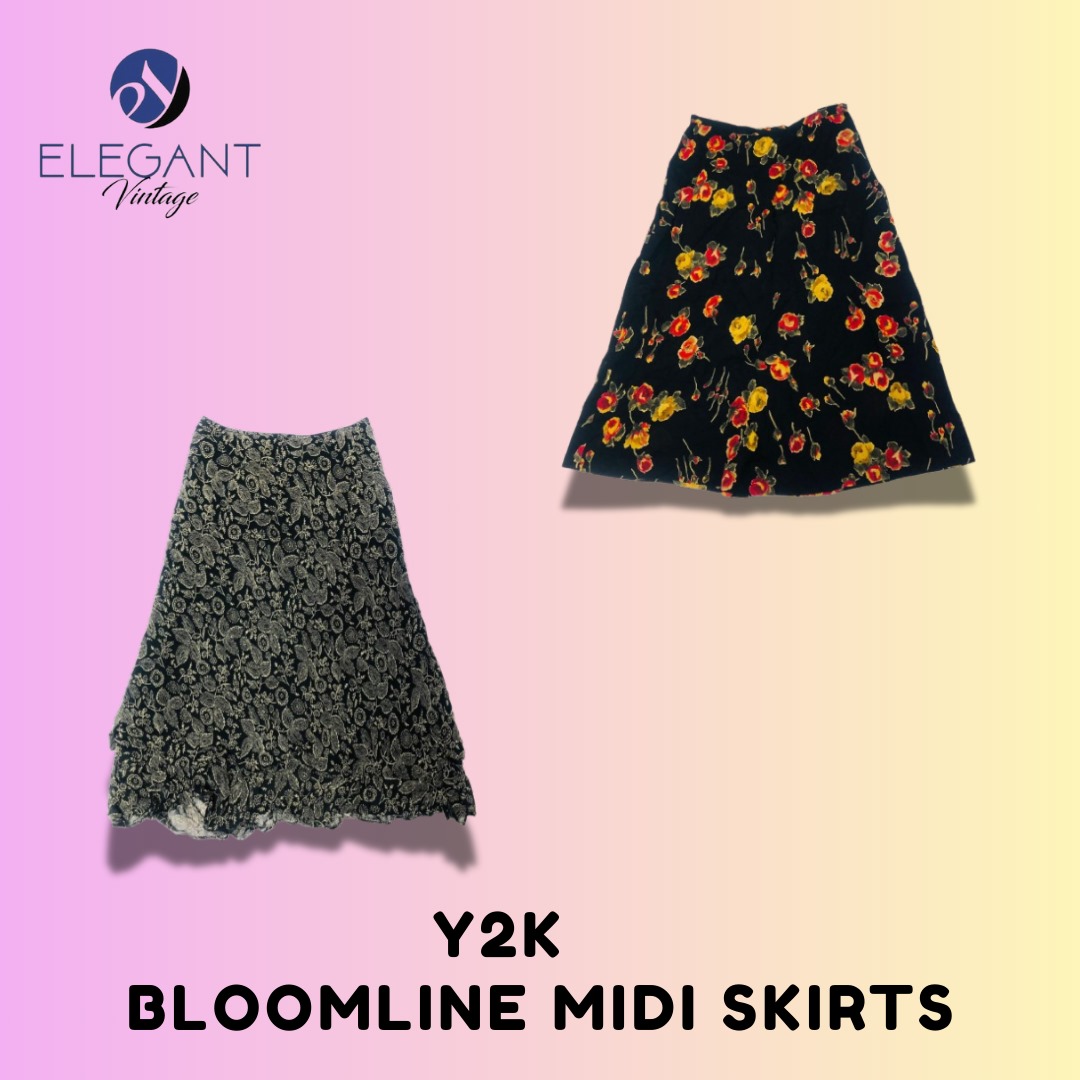 Y2K Bloom Line Midi Skirts - EV1529
