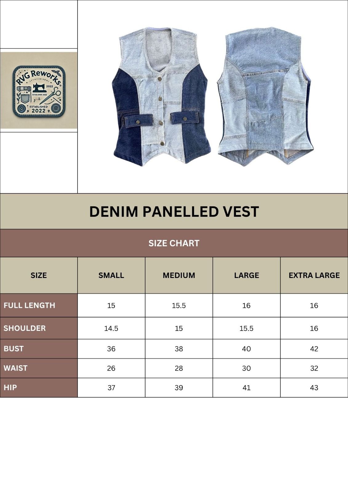 Colete de Denim Patchwork Reciclado