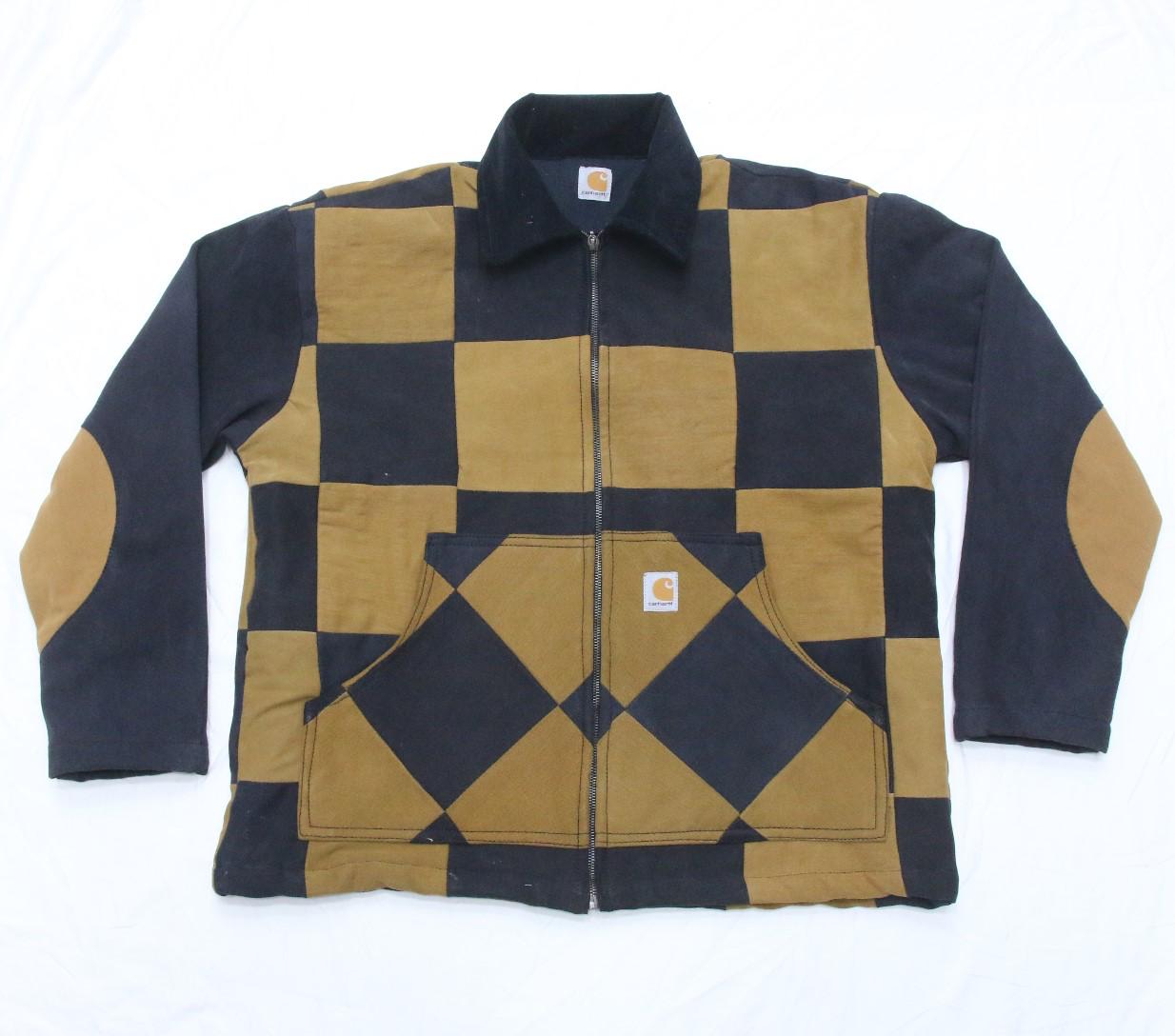 CR1016 Upcycled Brown & Black Checkerboard Work Ja..