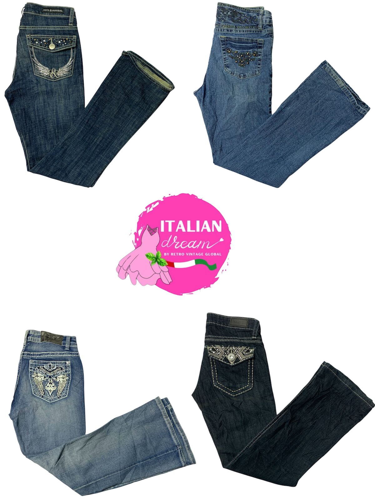 jeans à embellissements tendance y2k