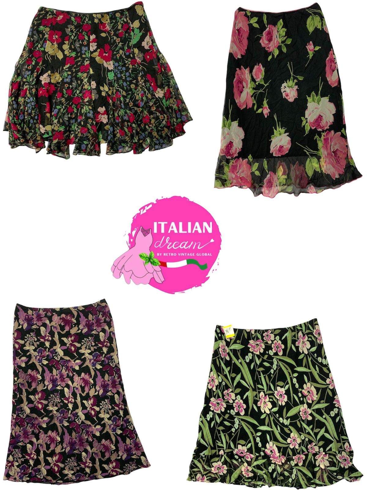 y2k floral vibe unique poly skirts