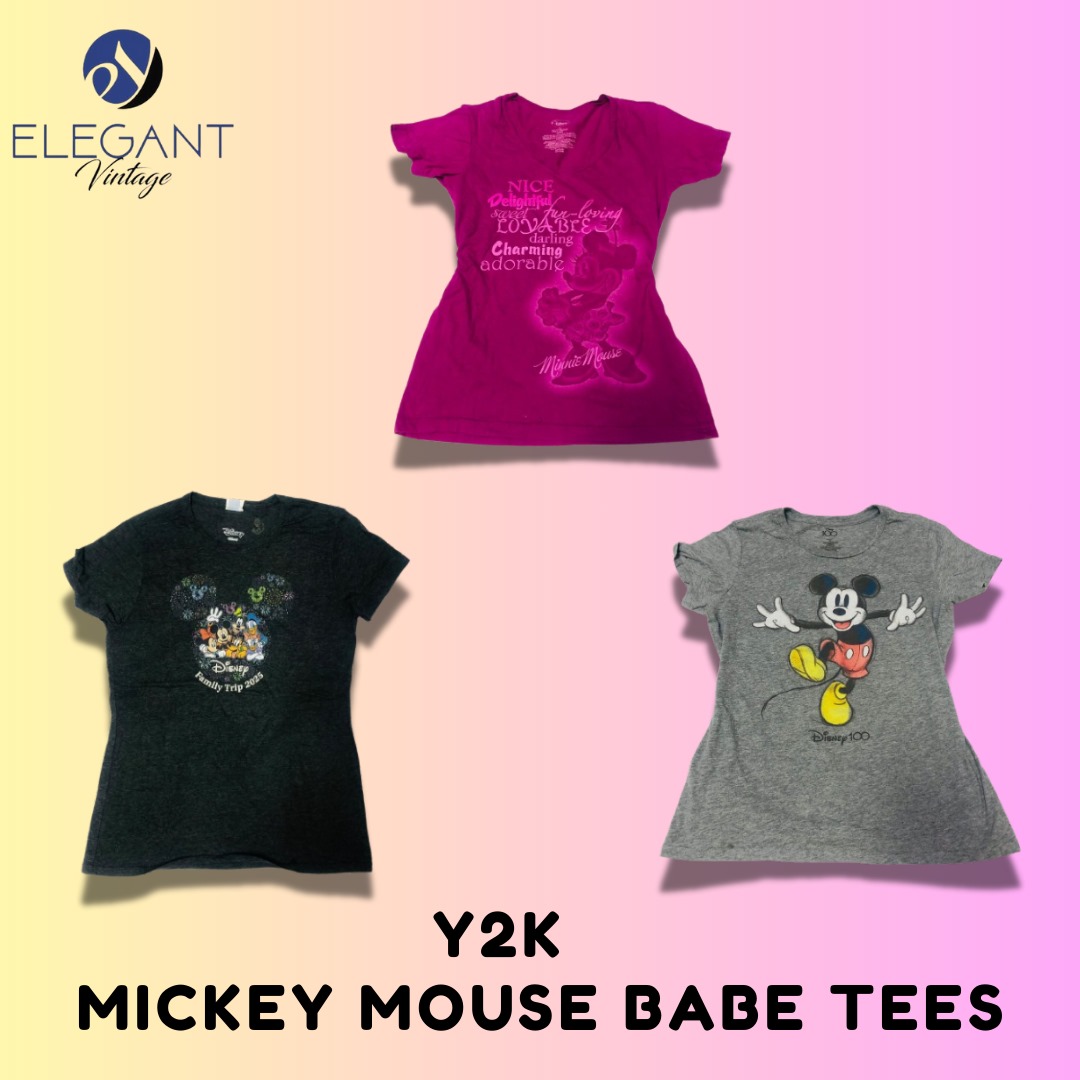 Y2K Mickey Mouse Baby Tees - EV1539