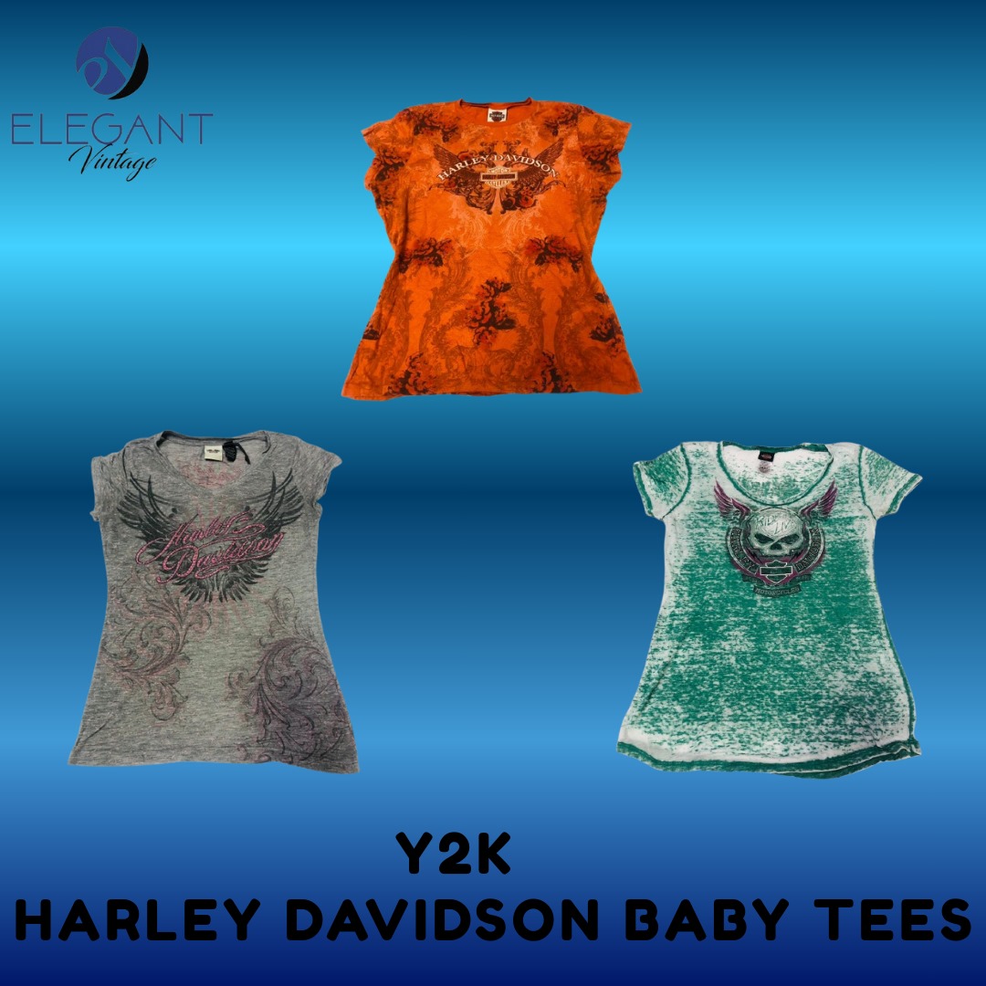Y2K Harley Davidson Baby Tees - EV1540