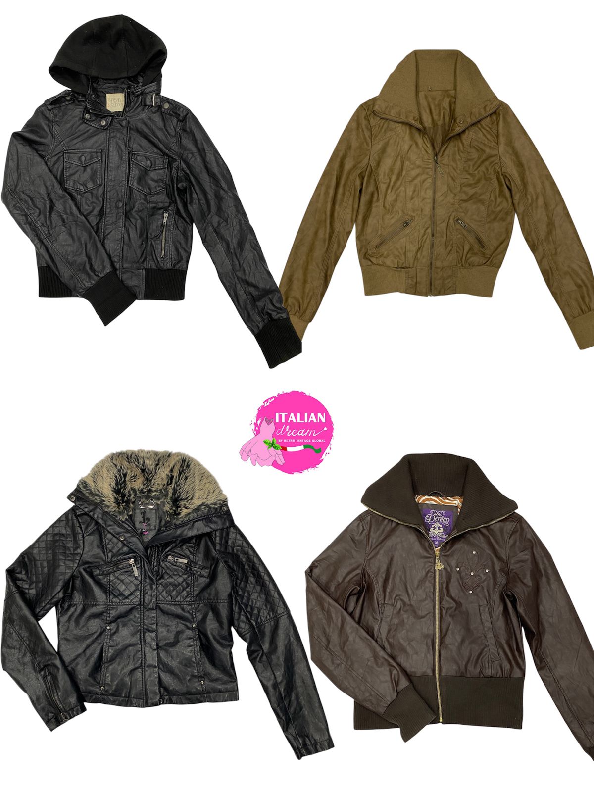 Y2k unique leather jacket