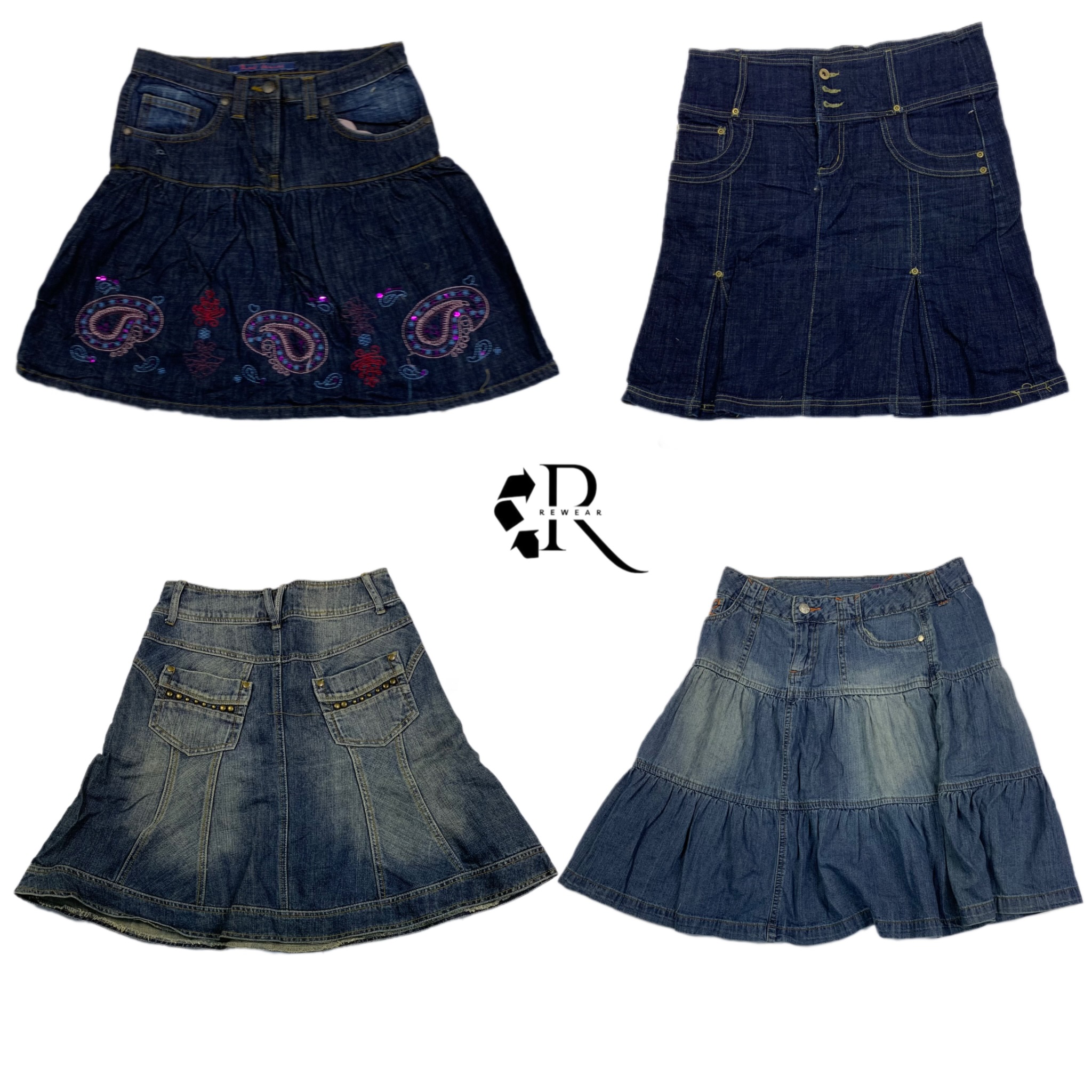 Y2K Britney Era Girl Denim Mdi Skirts RW-1331
