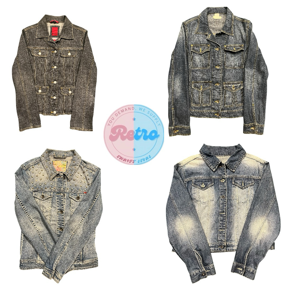 Women’s Denim Jacket Lot – Embroidered, Cropped & Classic (E)